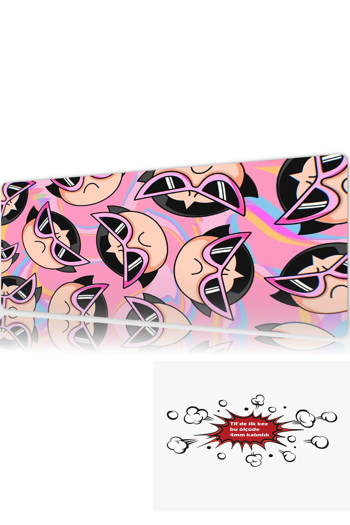 Pink Attitude 90x40 4MM Thickness (first in TR) Premium Gaming player mousepad, Anti Slip XXL mouse pad