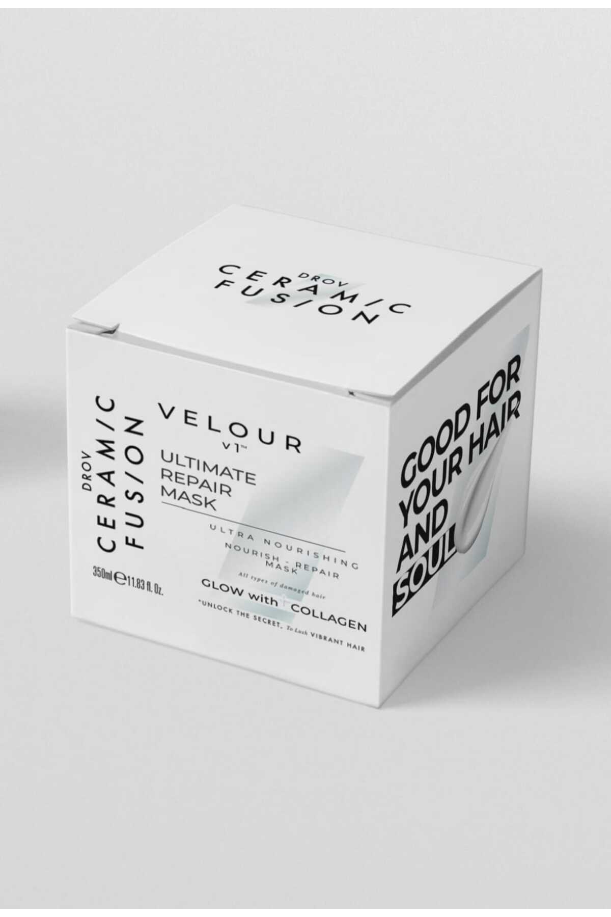 DROV KOZMETİK DROV Ceramic Fusion Velour Yoğun Onarıcı Saç Maskesi 350ml | Kolajen Destekli Profesyonel Bakım — VELO1