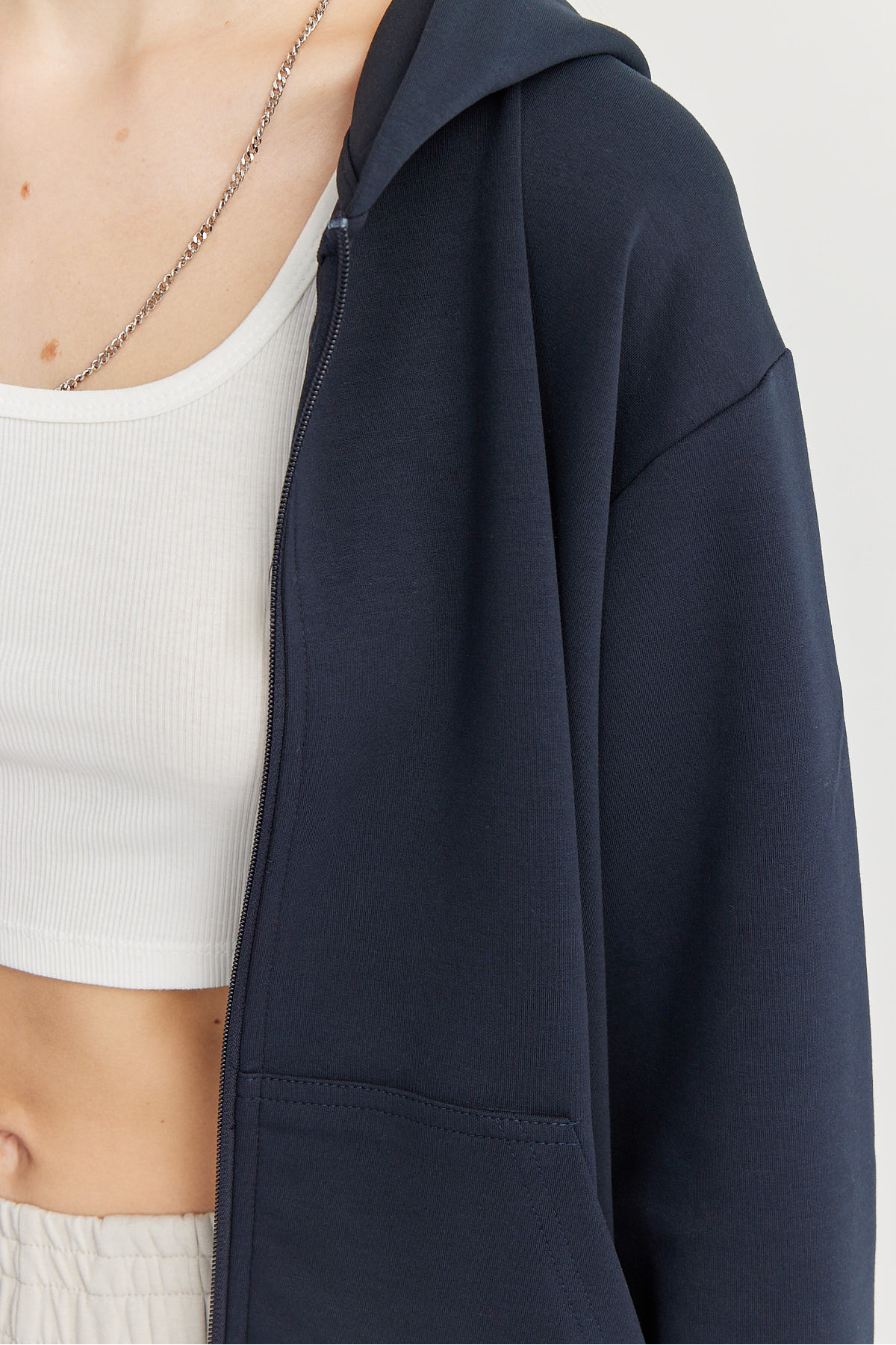 PAULMARK  Kadın Kanguru Cepli Sweat Üst - Görsel 7