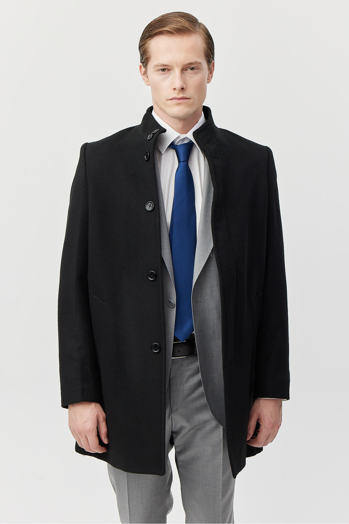 پال مارک کاپشن بلند جیب‌دار یقه پدربزرگ مردانه