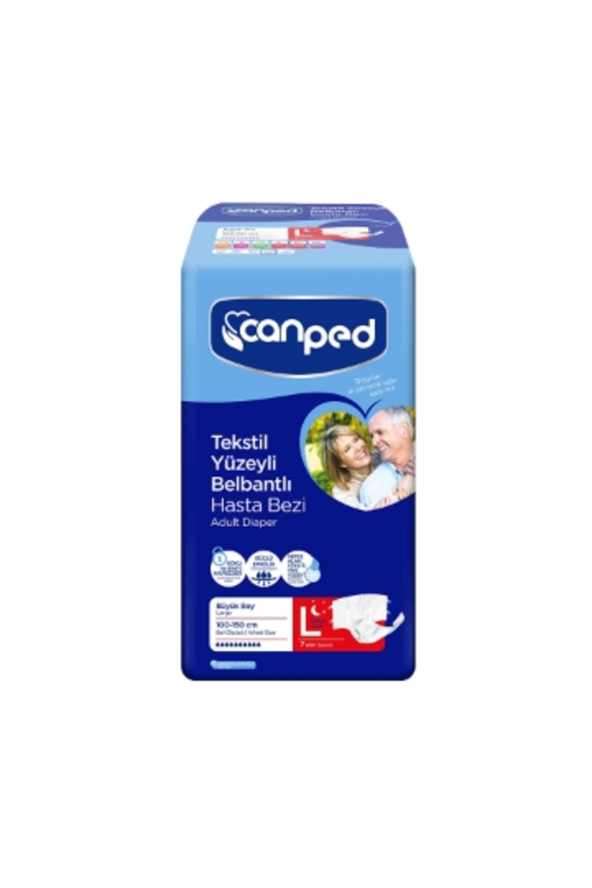 Canped Hasta Bezi Belbantlı Tekstil Gece Büyük 7'Li 2 Adet