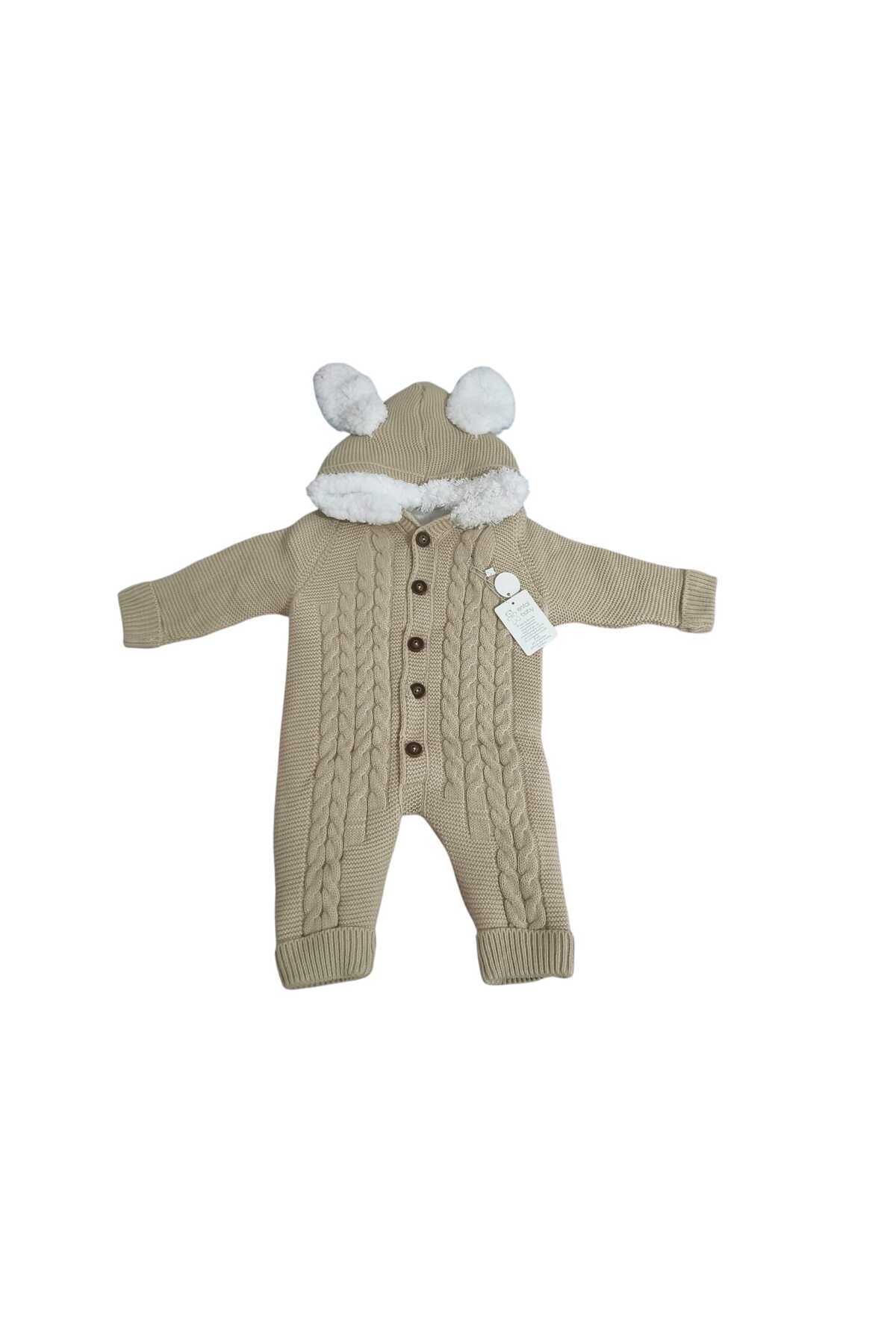 Enfal Welsoft 3 iplik Triko Patiksiz ve Kapişonlu Tavşan Kulaklı Kışlık Tulum fotoğrafı 2 (önizleme)