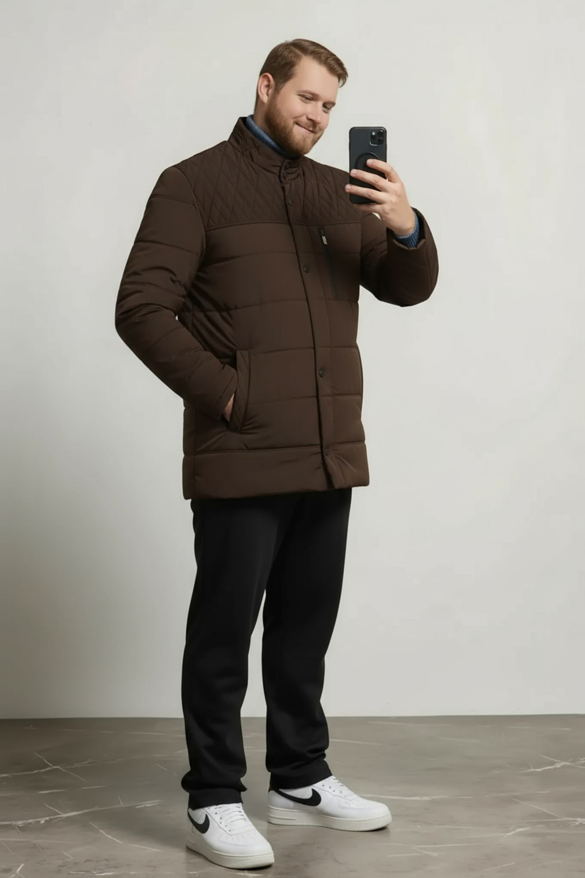 CIVILTIPOLO Erkek Regular İç Cepli İçi Kürklü Yıkanabilir Regular Kapitone Mont&Kaban görsel 2