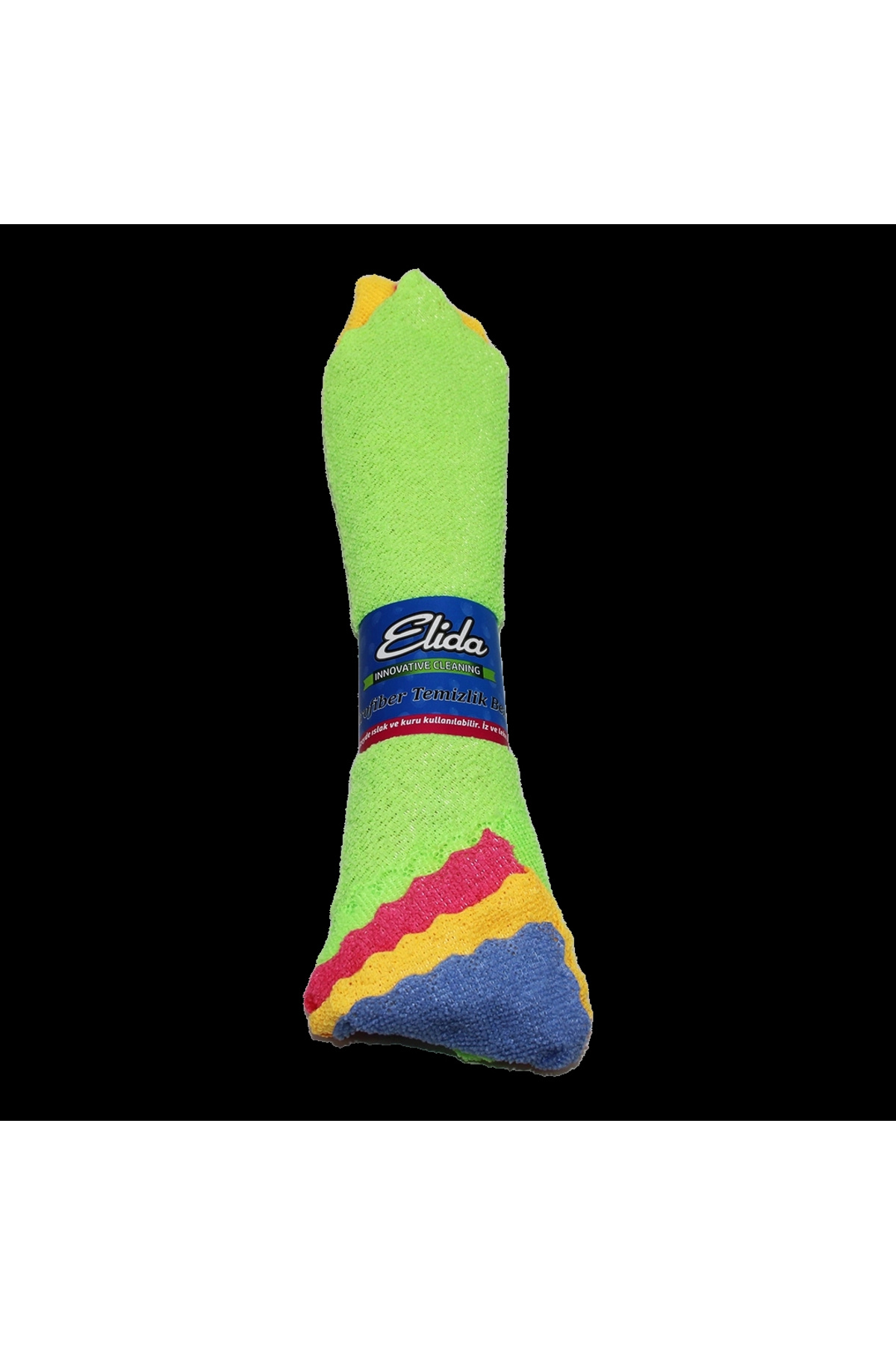 shopwave 4 PARÇA DÜRÜM YUVARLAK SARIM MİKROFİBER TEMİZLİK BEZİ (5047)