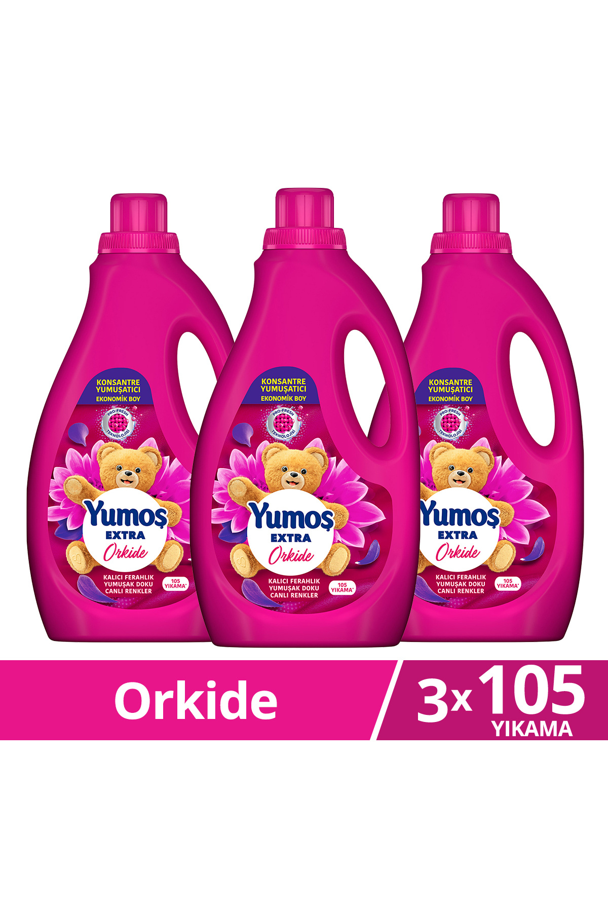 Yumoş Extra Konsantre Çamaşır Yumuşatıcısı Orkide 105 Yıkama 2520ml x3