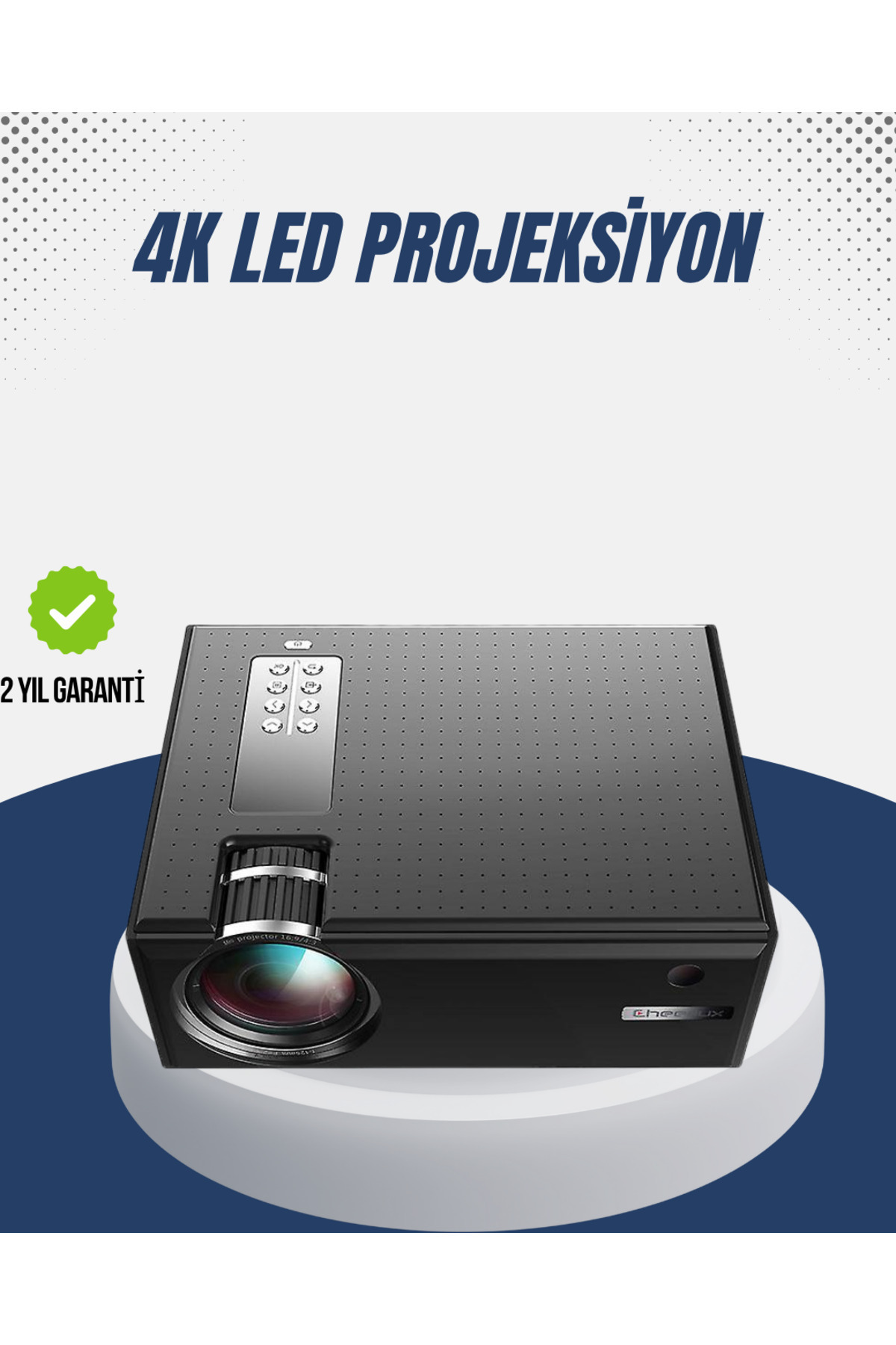 ZERO LAND TECHMRT Full HD Projeksiyon – HDMI/USB Girişli, Kumandalı, Eğitim ve Sunum (75537) İçin İdeal