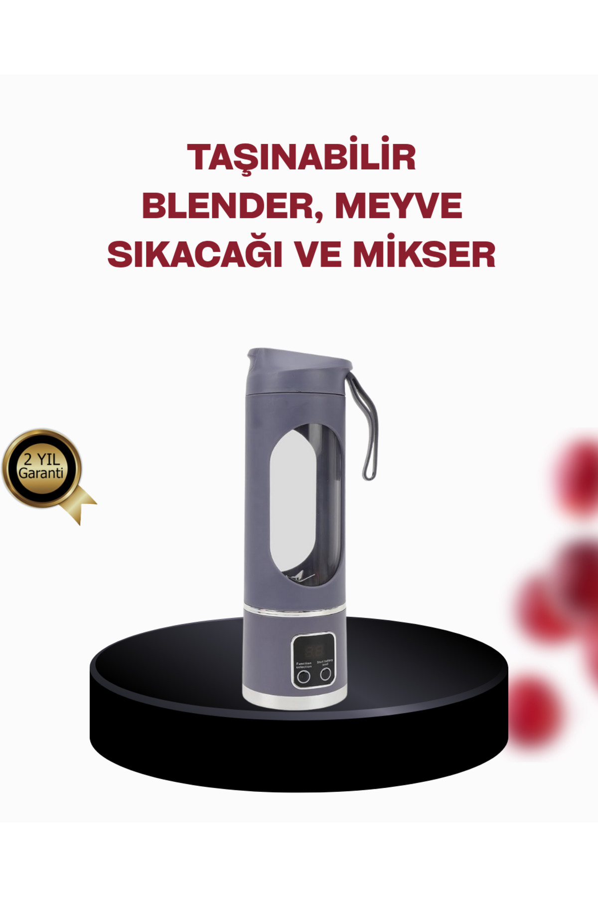 ZERO LAND TECHMRT 450 ml Taşınabilir Blender – Tip-C Şarjlı 12 Bıçaklı (94157) Meyve Sıkacağı