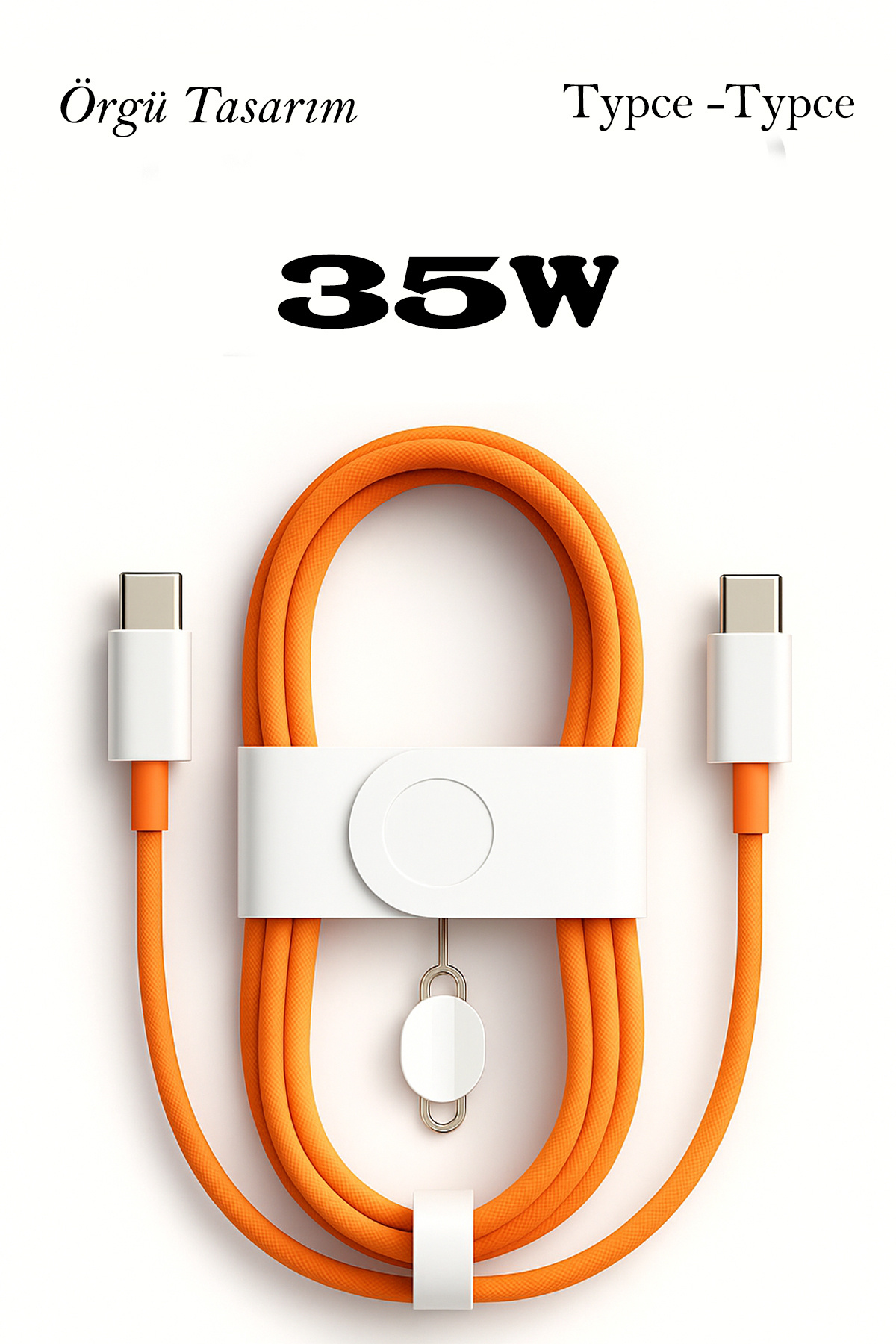 Nezih Case Apple iPhone 15 16 17 Plus Pro Max Uyumlu 35W Destekli Hasır Örgü Sarj Kablosu