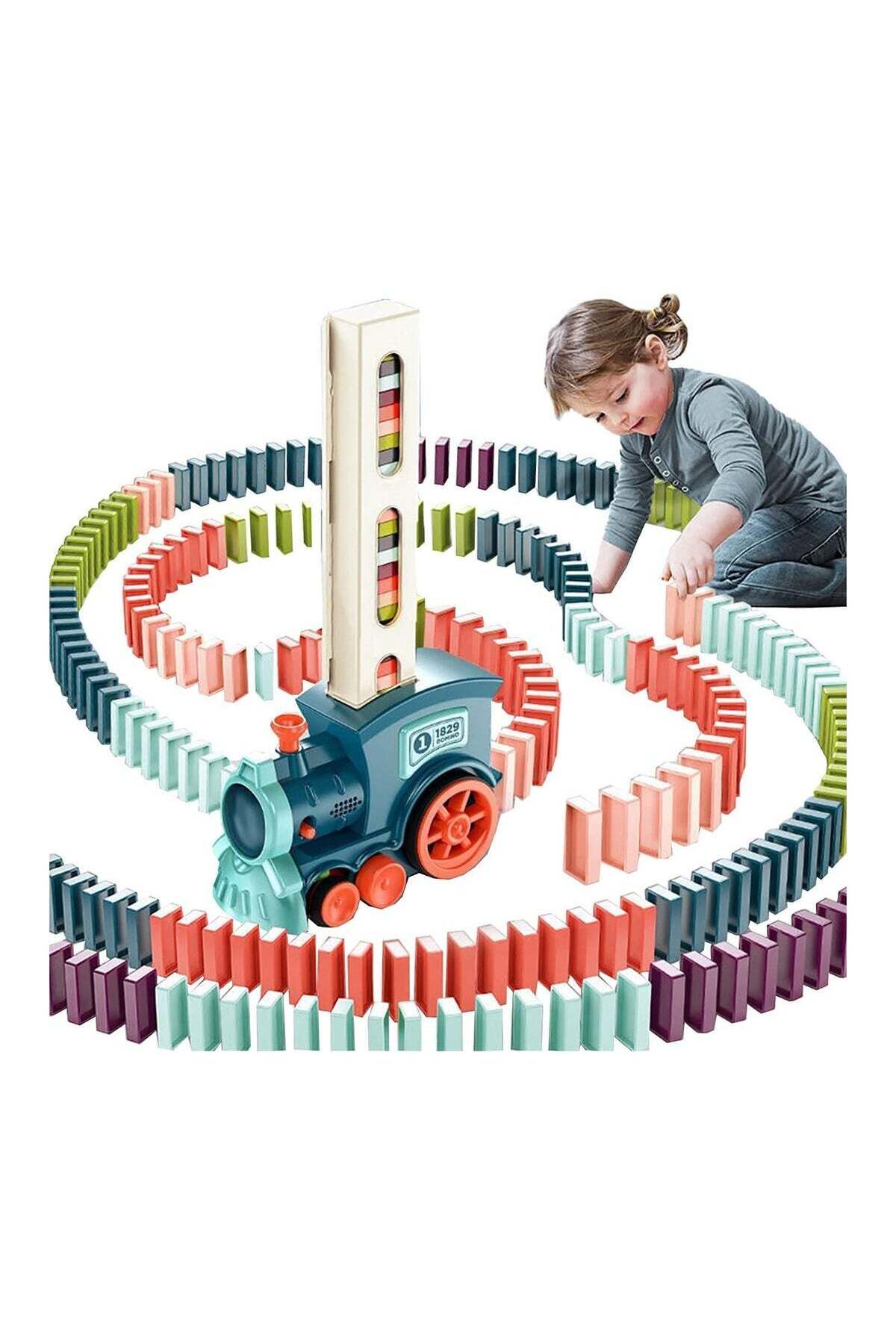 مجموعه بلوک‌های قطار دومینو کودک – ۶۰ تکه، مناسب برای ۳ تا ۸ سال