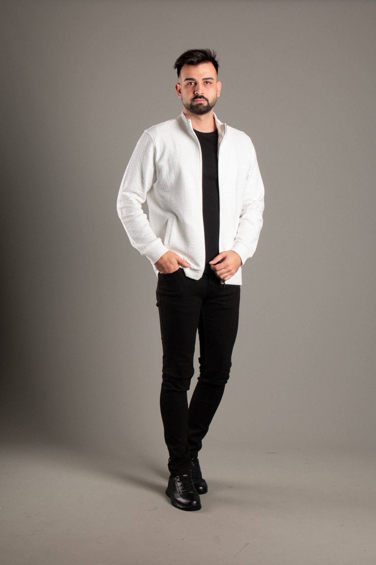 ERKEK BEYAZ DOKULU HIRKA — سفید BNR19278K011 — تصویر 3 از 8