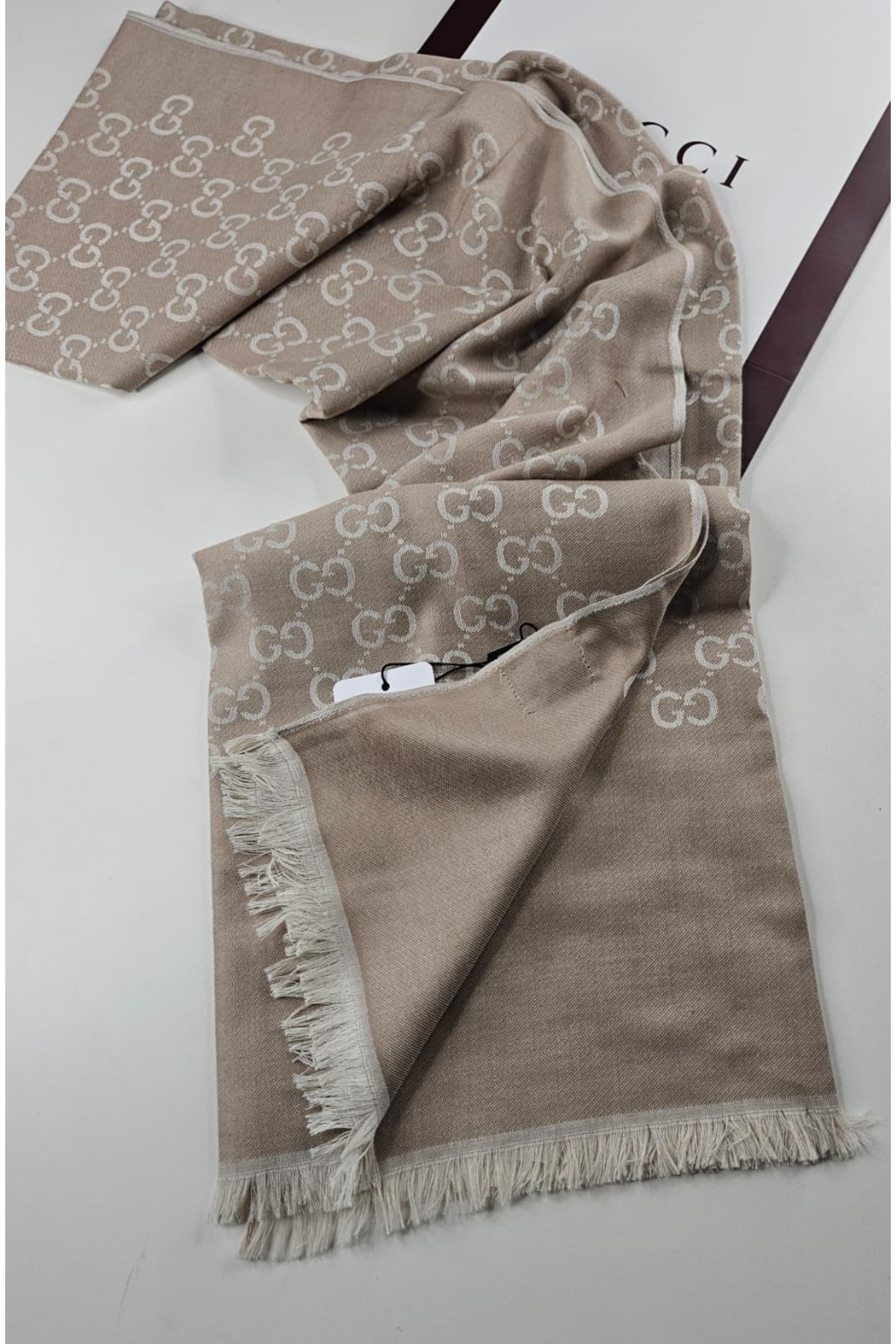 shiva  İnce Kumaş G Desen Yün İpek Şal 4 Mevsim Çift Taraflı Silk Scarves - Görsel 6