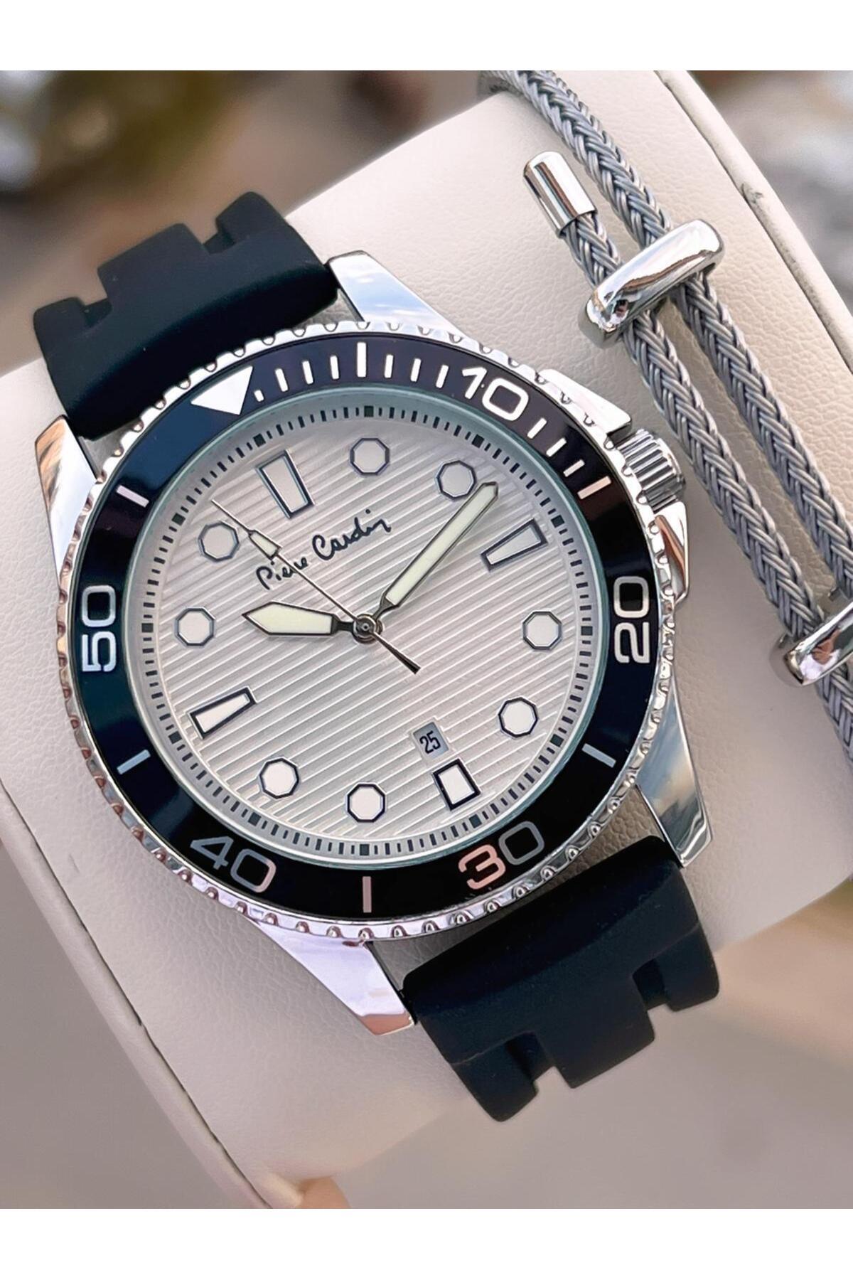 مچ‌ساعت مردانه با بند سیلیکونی، ضدآب تا ۳ اتمسفر، دارای ۲ سال گارانتی، Pp.800311F03