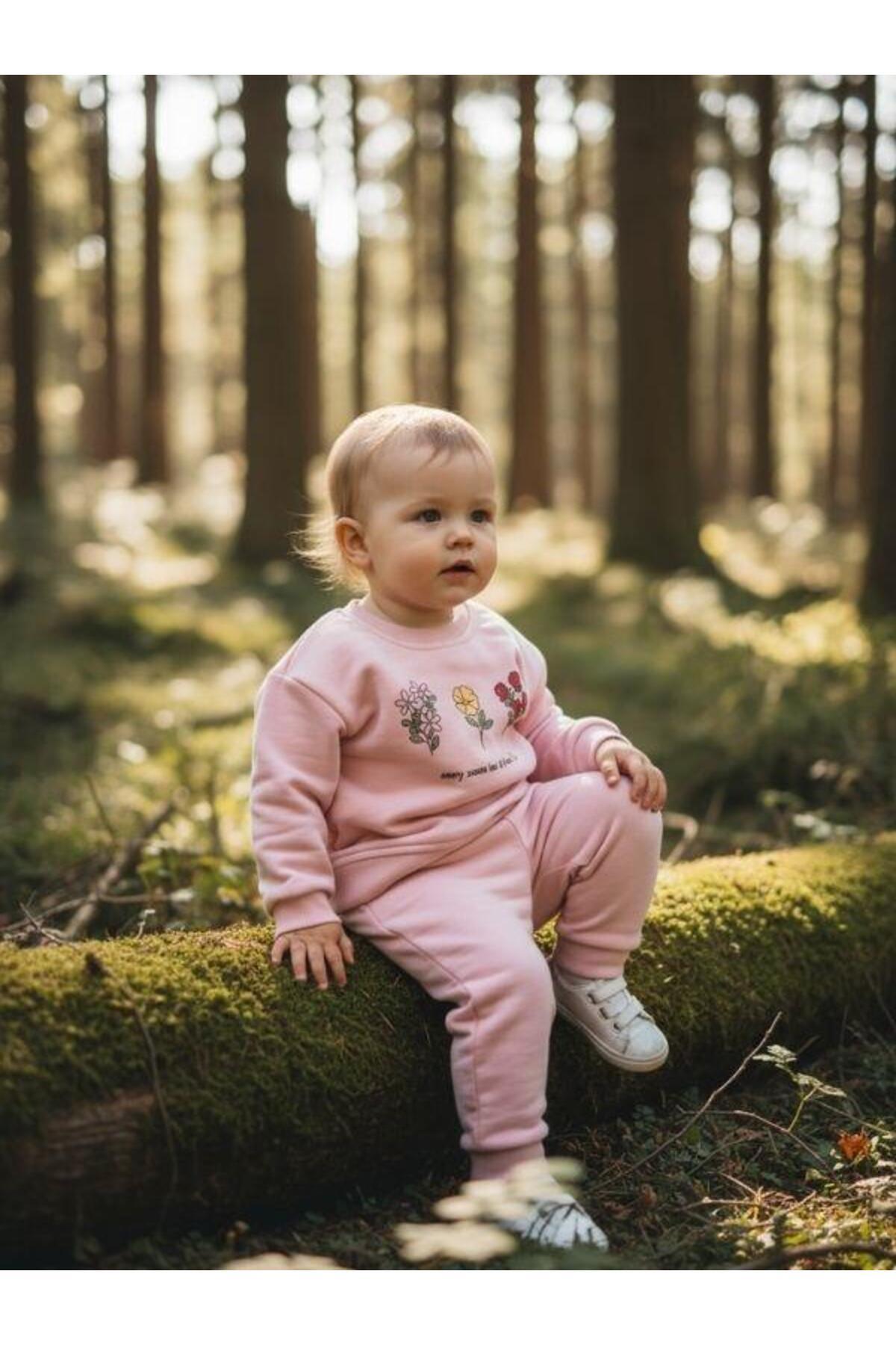 Zekids Kız Bebek Çiçek Desenli Eşofman Takım fotoğrafı 5 (önizleme)