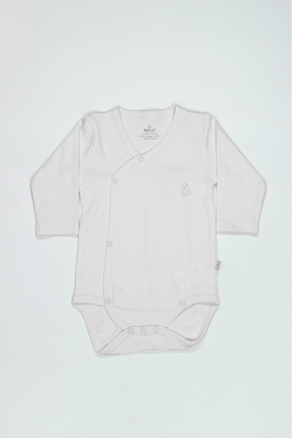 Skygo Organik Natural Basic Style Kruvaze Uzun Kol Body BS17102 Beyaz