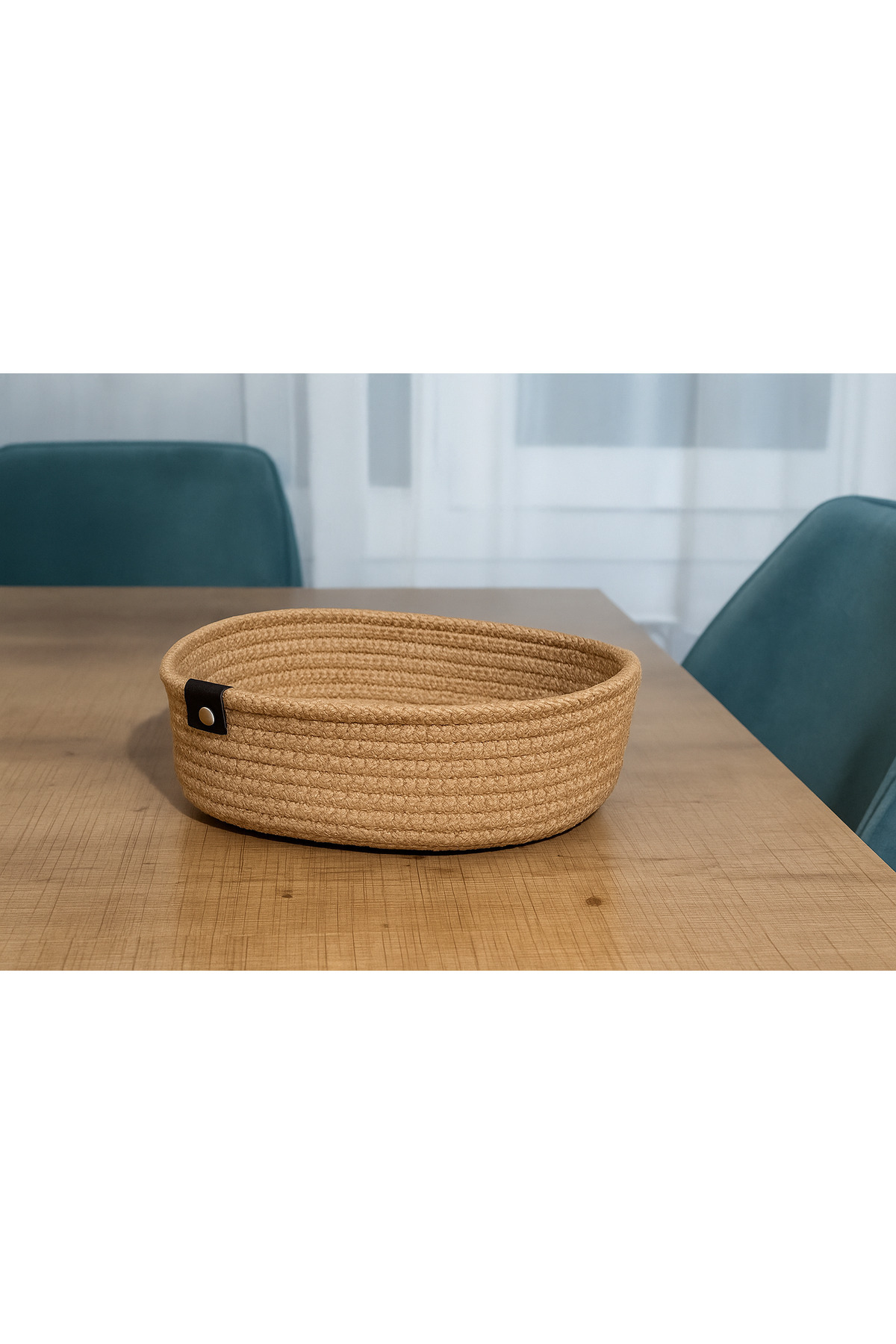 Savana Haze El Yapımı Hasır Örgü Yapısıyla Mutfakta Ekmek ve Yiyecek Servisine Uygun, Dekoratif Ekmeklik Sepeti