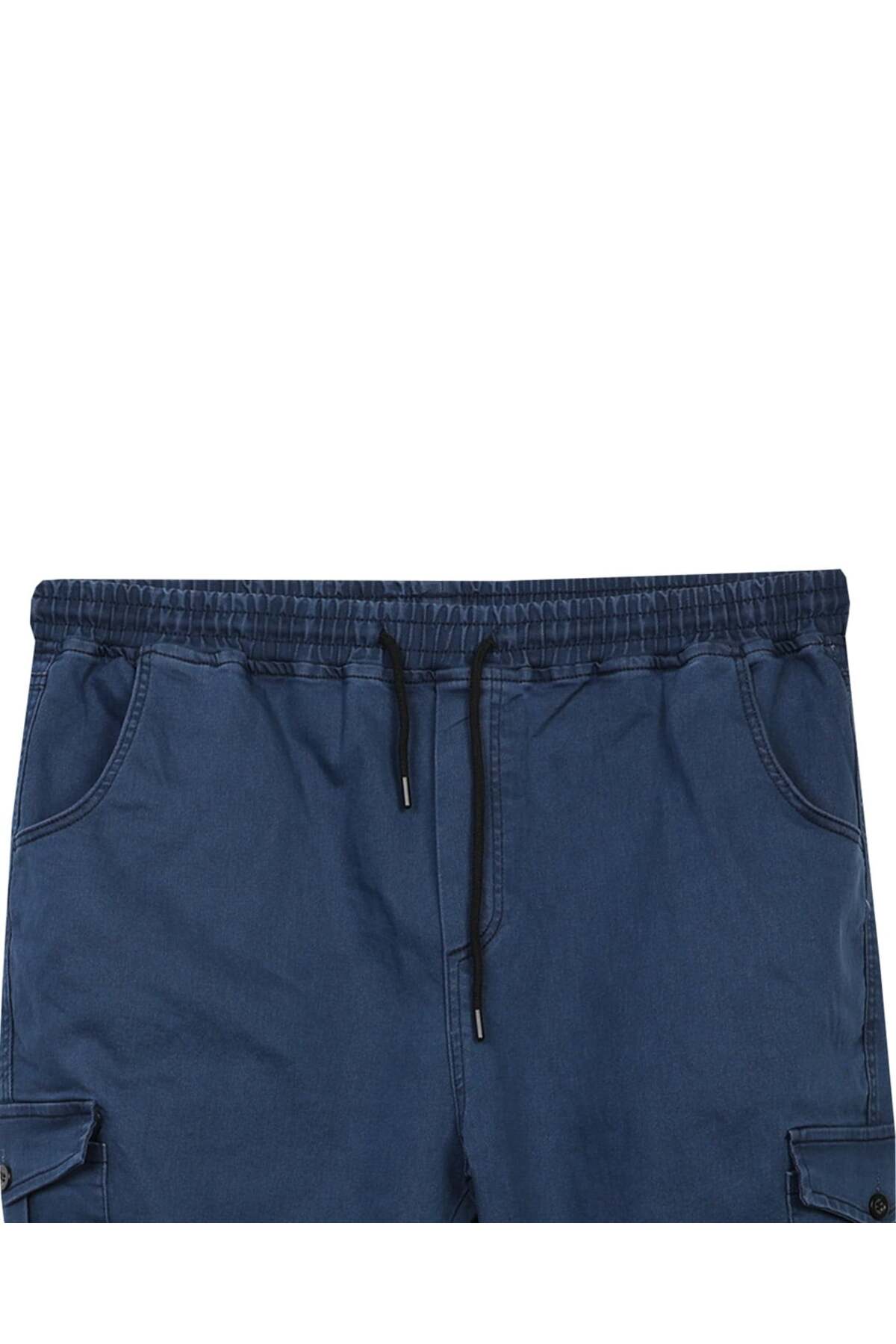 tambattal Kışlık Kargo Cepli Büyük Beden Bağcıklı Denim Pantolon görsel 2