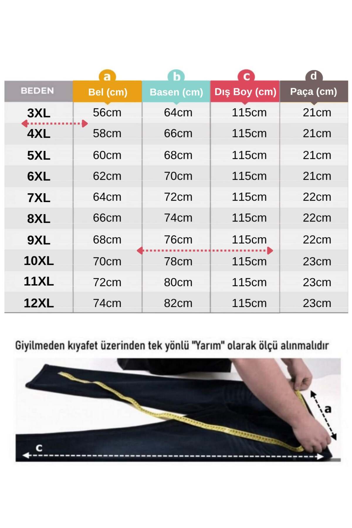 tambattal Kışlık Kargo Cepli Büyük Beden Bağcıklı Denim Pantolon görsel 6