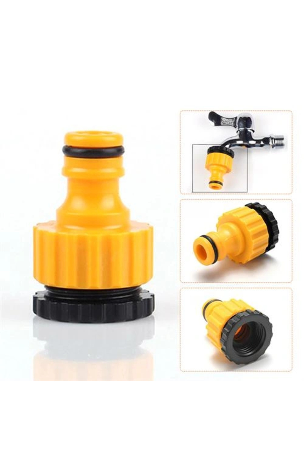 eco port 1/2 Vidalı Dişli Musluk Sonu Hortum Bağlantı Konnektörü