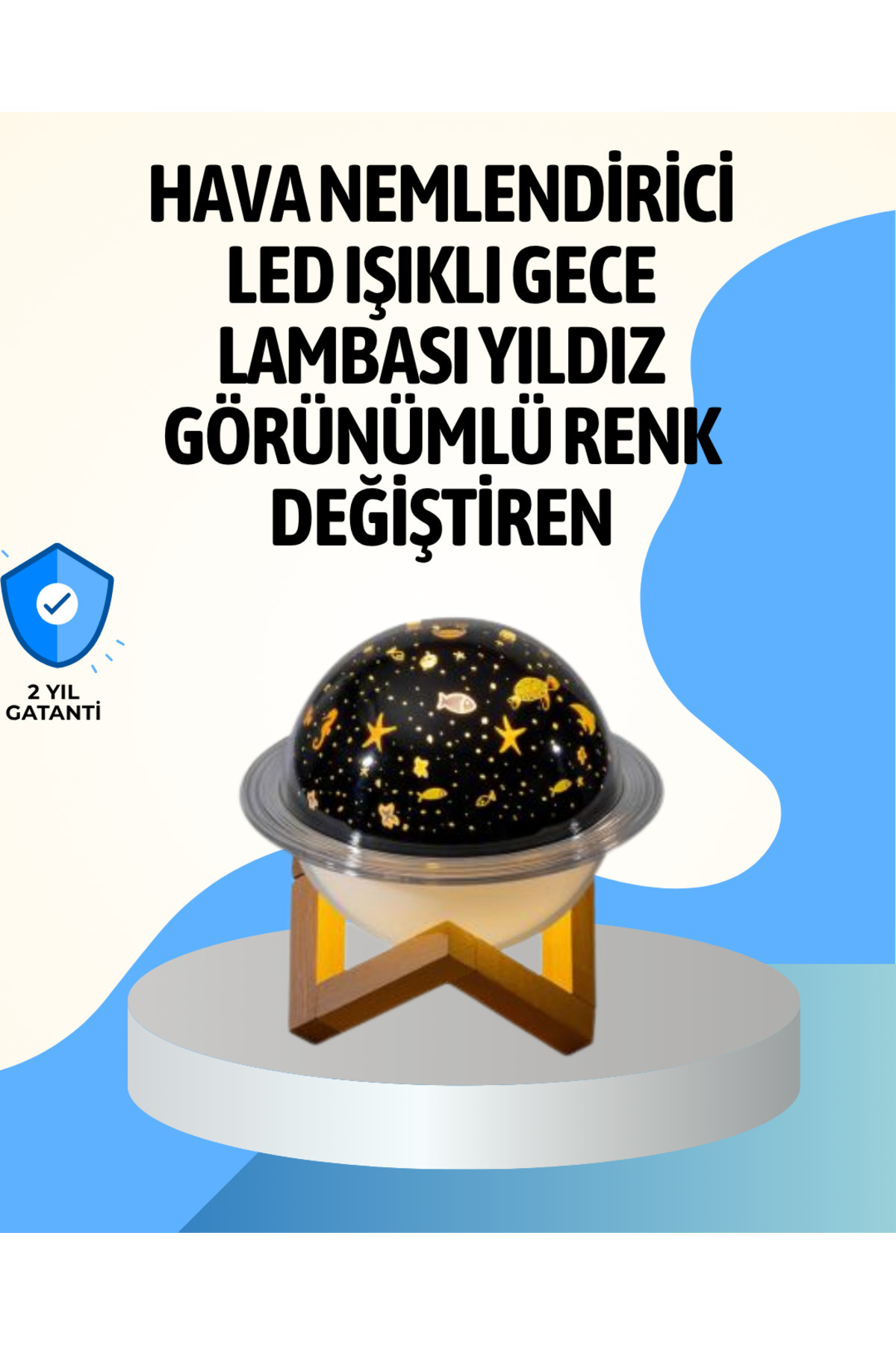 ZERO LAND YZLAL Projektör ışıklı ve aromaterapi destekli taşınabilir nemlendirici cihaz (113641) USB bağlant