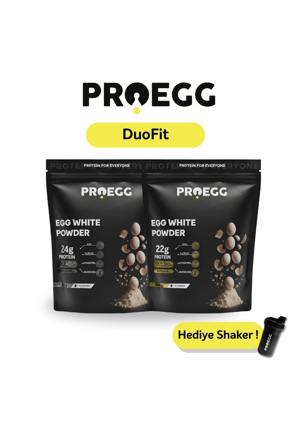 PROEGG DuoFit Paketi Yumurta Akı Protein Tozu / 1 Muzlu + 1 Sade