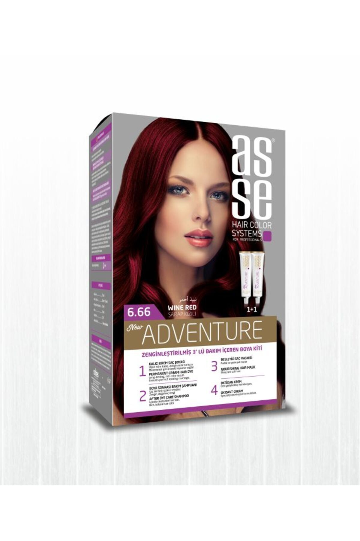 رنگ موی Adventure Set شماره: 6.66 شرابی قرمز — قرمز 8682943400813 — تصویر 2 از 6