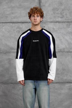 NOMARC Erkek Siyah LIFE ON THE STREET PARÇA KOLLU SWEATSHIRT