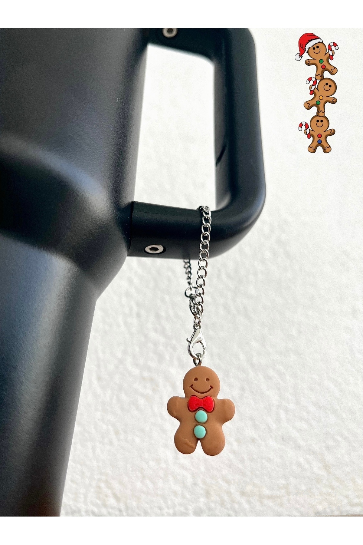 bohemian takı tasarim Kurabiye Adam Gingerbread Yılbaşı Termos Charmı Suluk Charmı