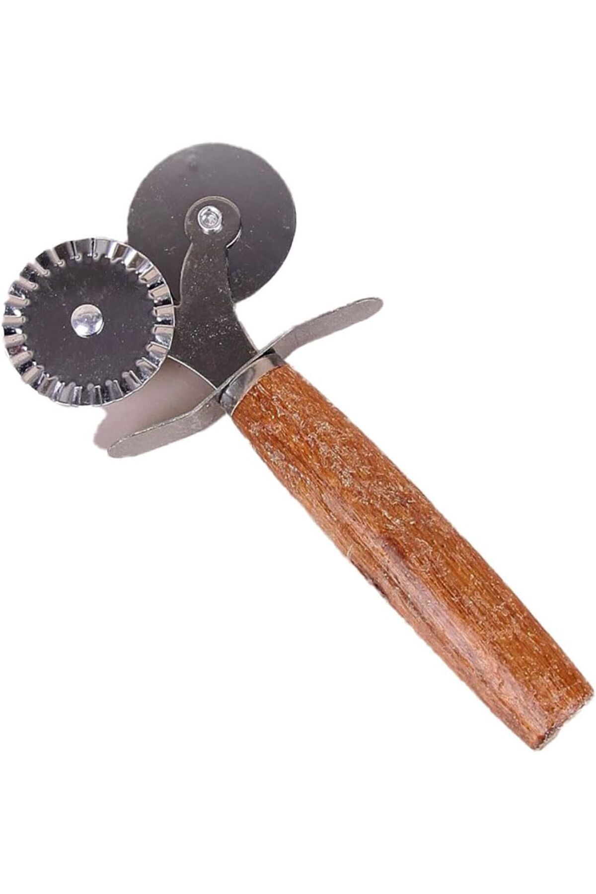 Savings Sphere Ahşap Saplı 2li Hamur Kesme Ruleti Düz ve Dalgalı Pizza Börek Kesici Aparatı