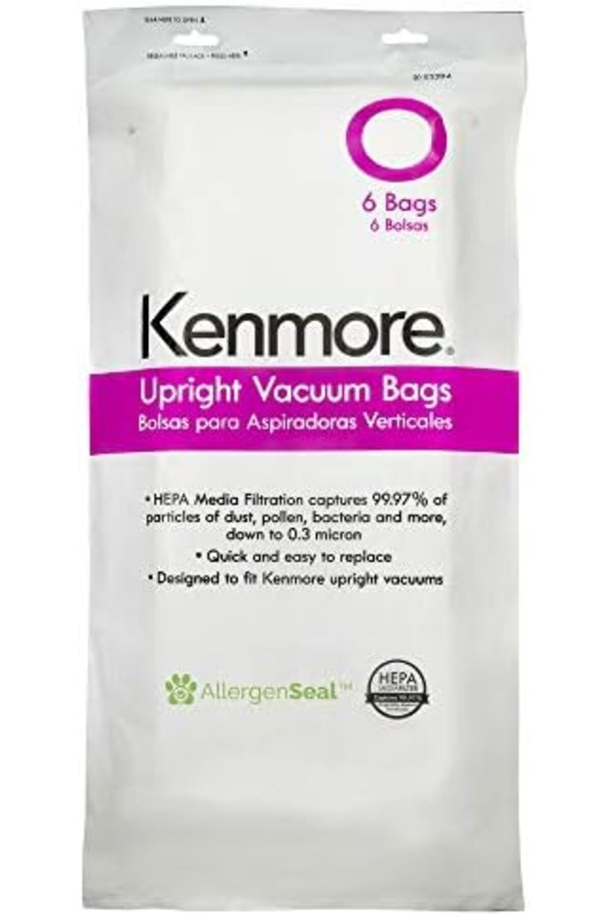 STOREMAX Lvn Kenmore 53294 Style O HEPA Cloth Bags for Upright Cleaners 6 Pack 1181191