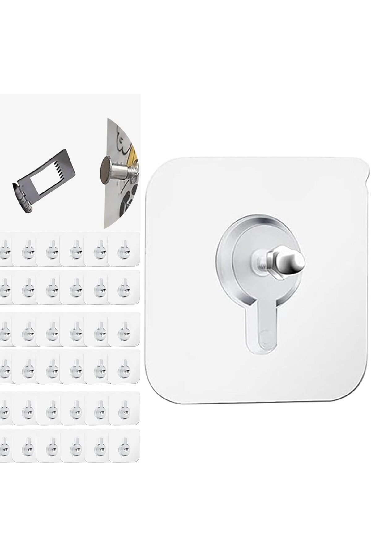 STOREMAX 10 Adet Çok Amaçlı Yapışkanlı Çivi Vida Askı Kanca Raf Tablo Saat Asma Aparatı 10mm Vidalı 1174223