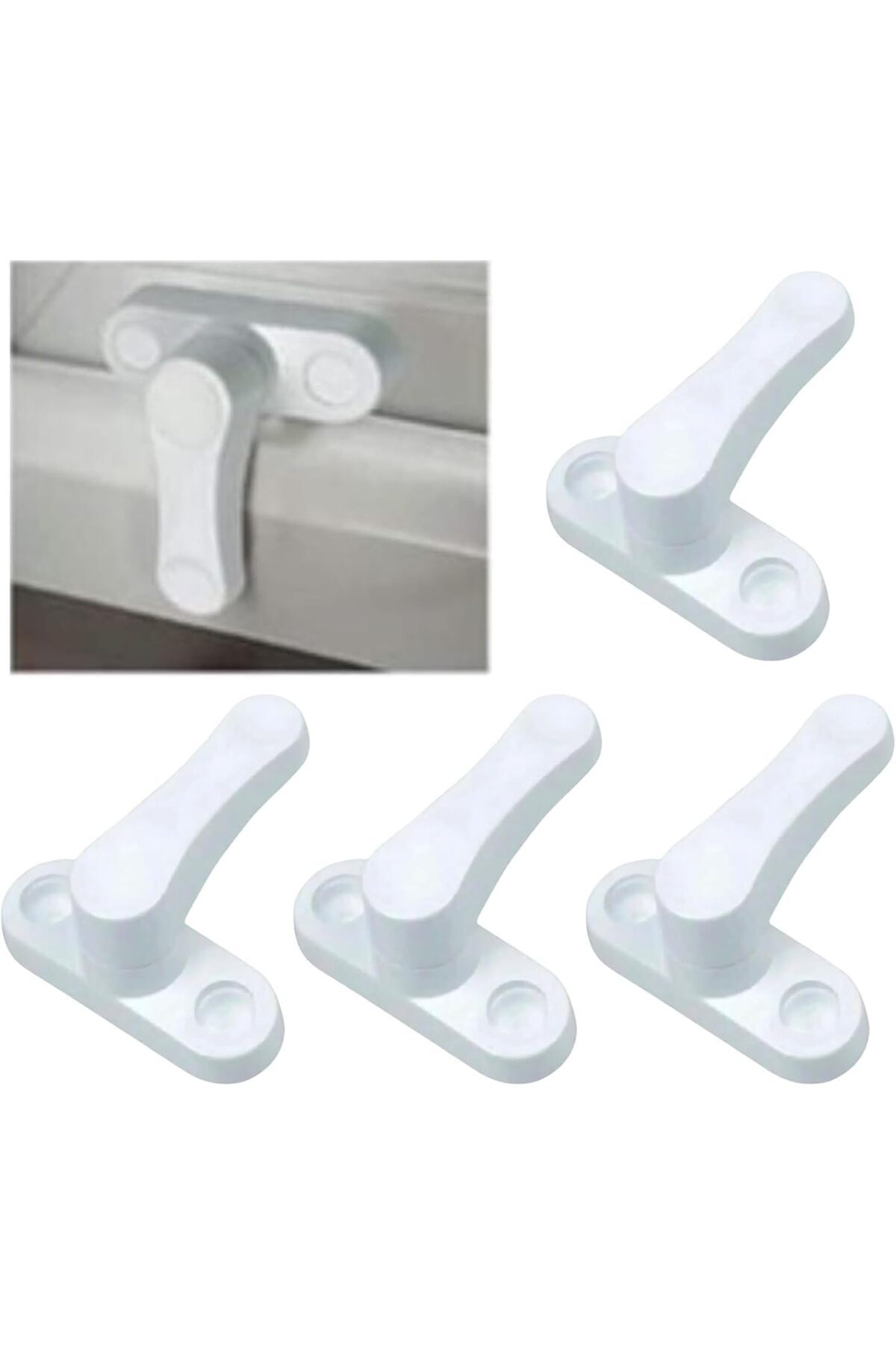 STOREMAX 5 Adet Kapı Pencere Hırsız Çocuk Emniyet Kilidi Mandalı Pvc Çekmeli 360 Derece Dönebilir 1178367