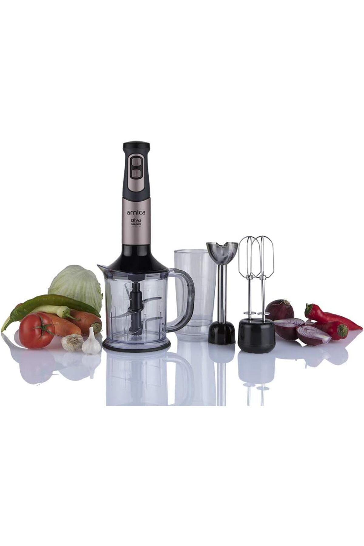 STOREMAX GH21593 Diva El Seti, 1200 W, Paslanmaz Çelik Bıçak, 1.2 L Hazne, Rose 1194891