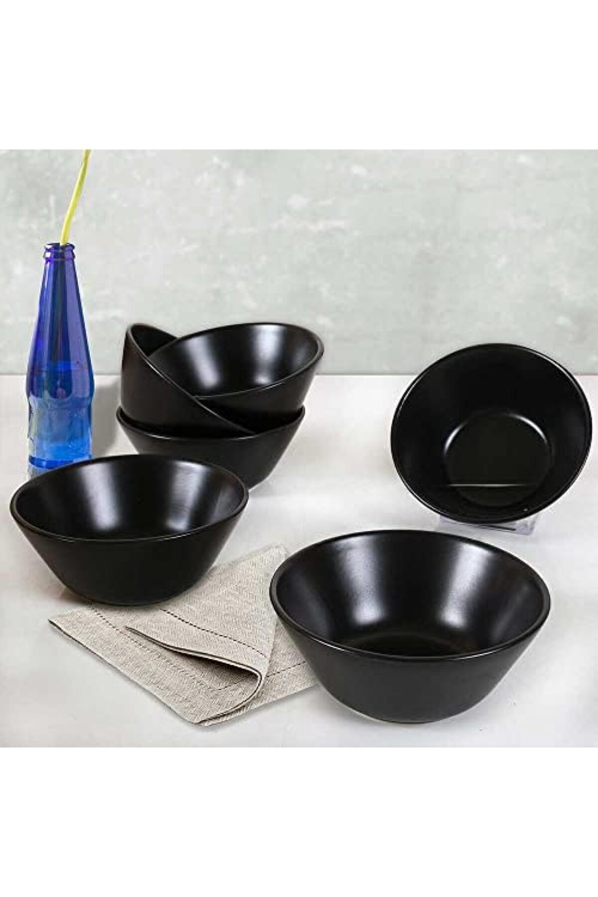 STOREMAX Lvn Mat Siyah Hitit Çorba Kasesi 14 Cm 6 Adet 1181191