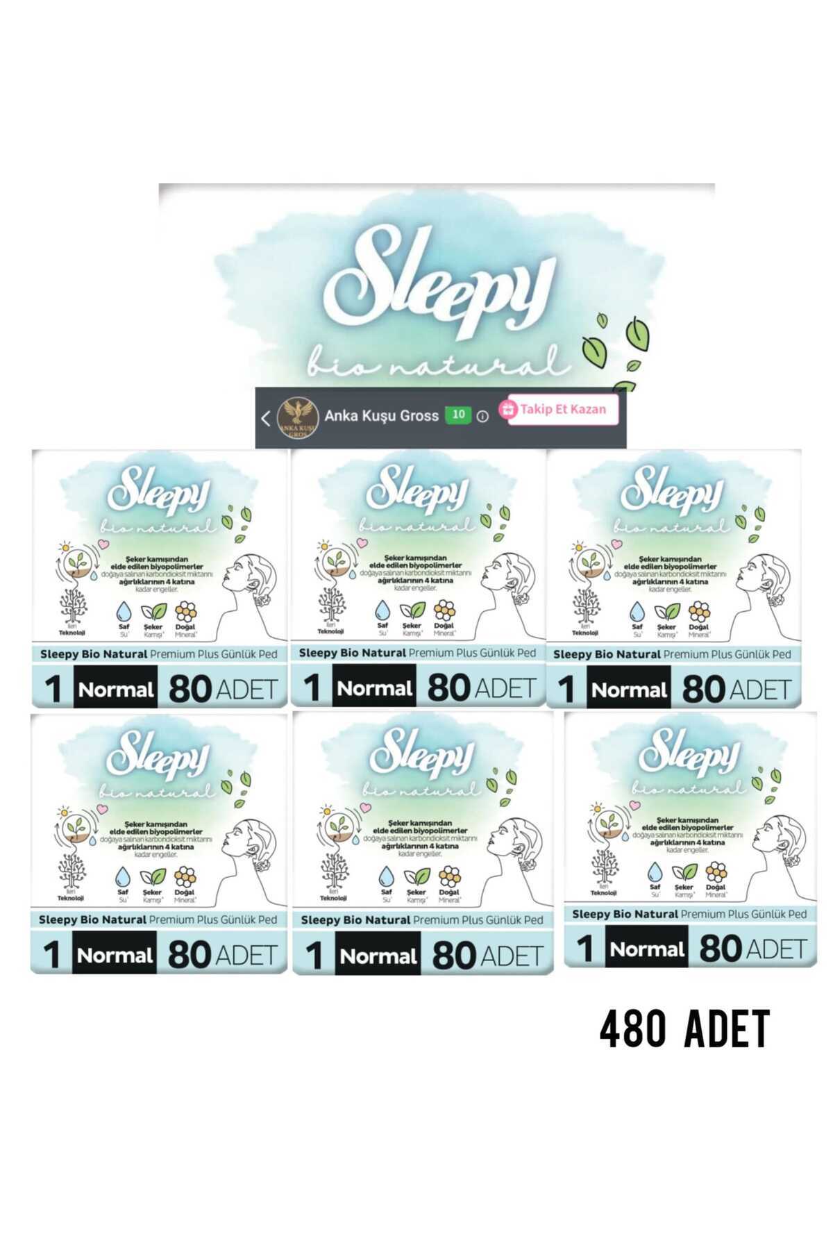 Sleepy Bio Natural Premium Plus Günlük Ped Normal 480 Adet Ped