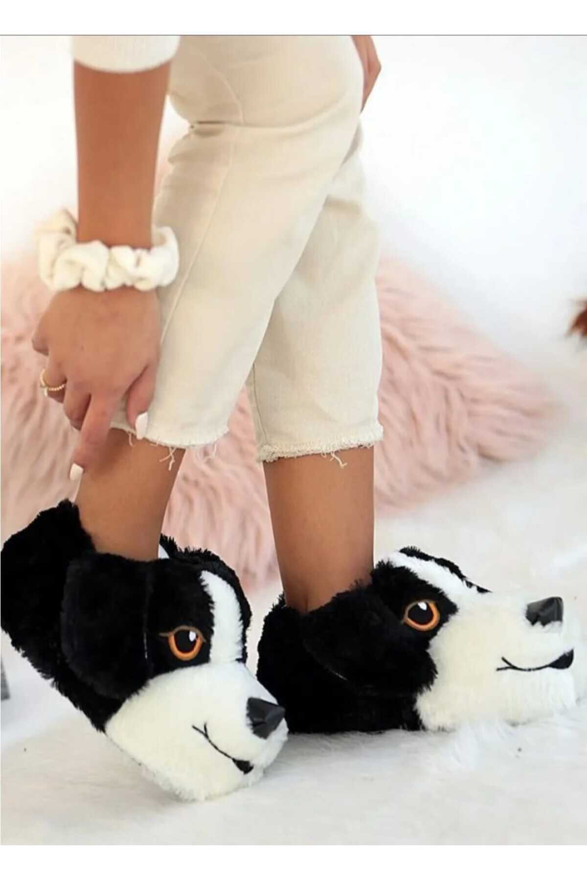 PAPUCUMUN DÜNYASI UNİSEX YUMUŞAK TABAN SEVİMLİ KÖPEK PANDUF YETİŞKİN VE ÇOCUK KIZ VE ERKEK PANDUF görsel 8