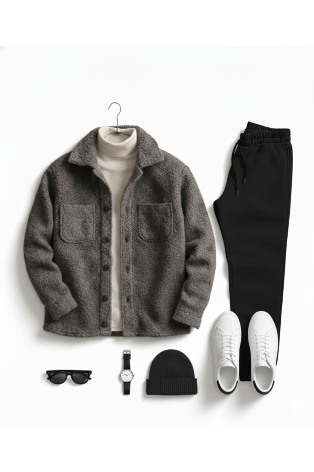 NİCE Erkek Takım Alt Üst Gömlek Eşofman Uzun Kollu Alt Üst Takım