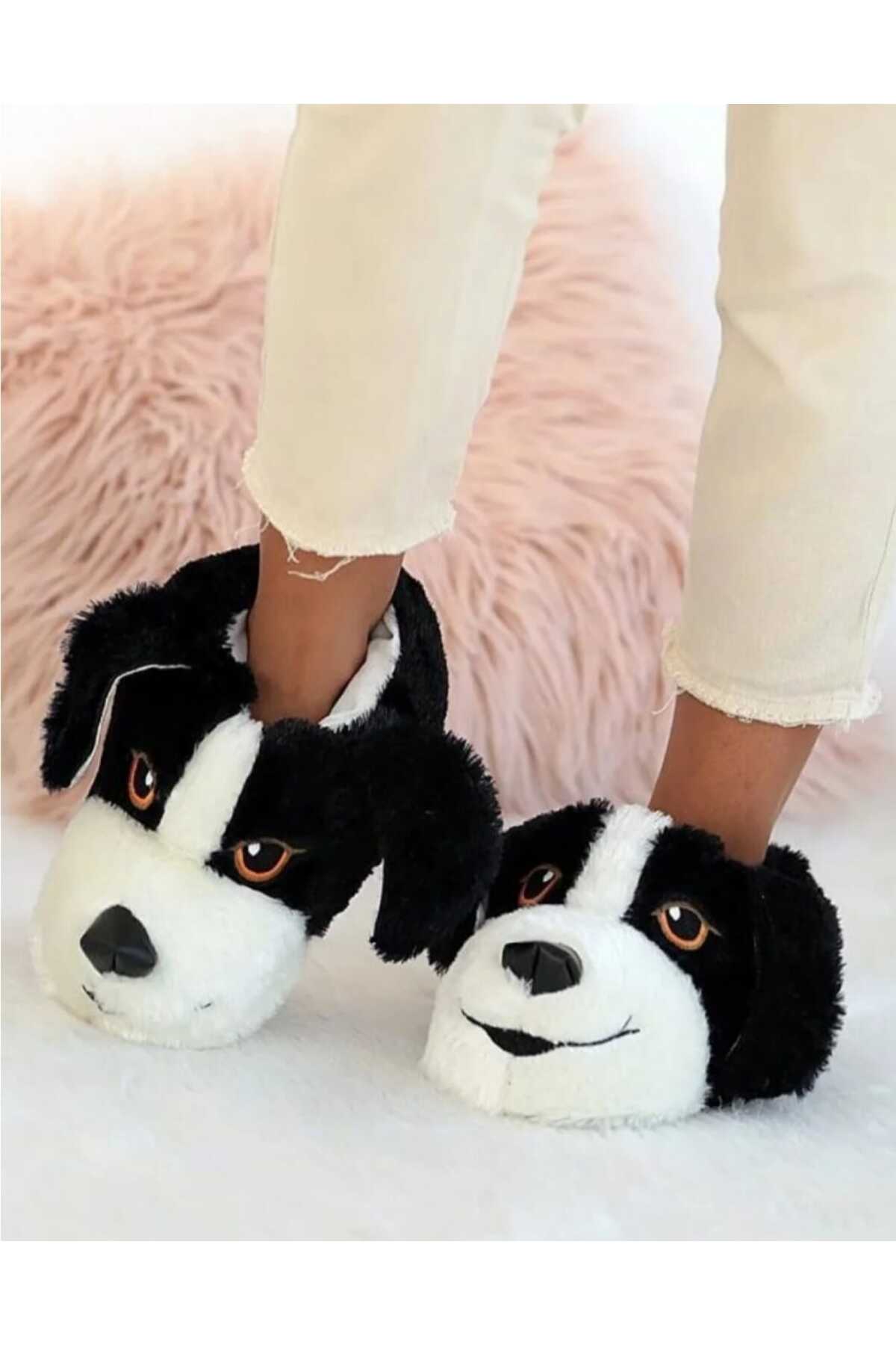 PAPUCUMUN DÜNYASI UNİSEX YUMUŞAK TABAN SEVİMLİ KÖPEK PANDUF YETİŞKİN VE ÇOCUK KIZ VE ERKEK PANDUF görsel 7