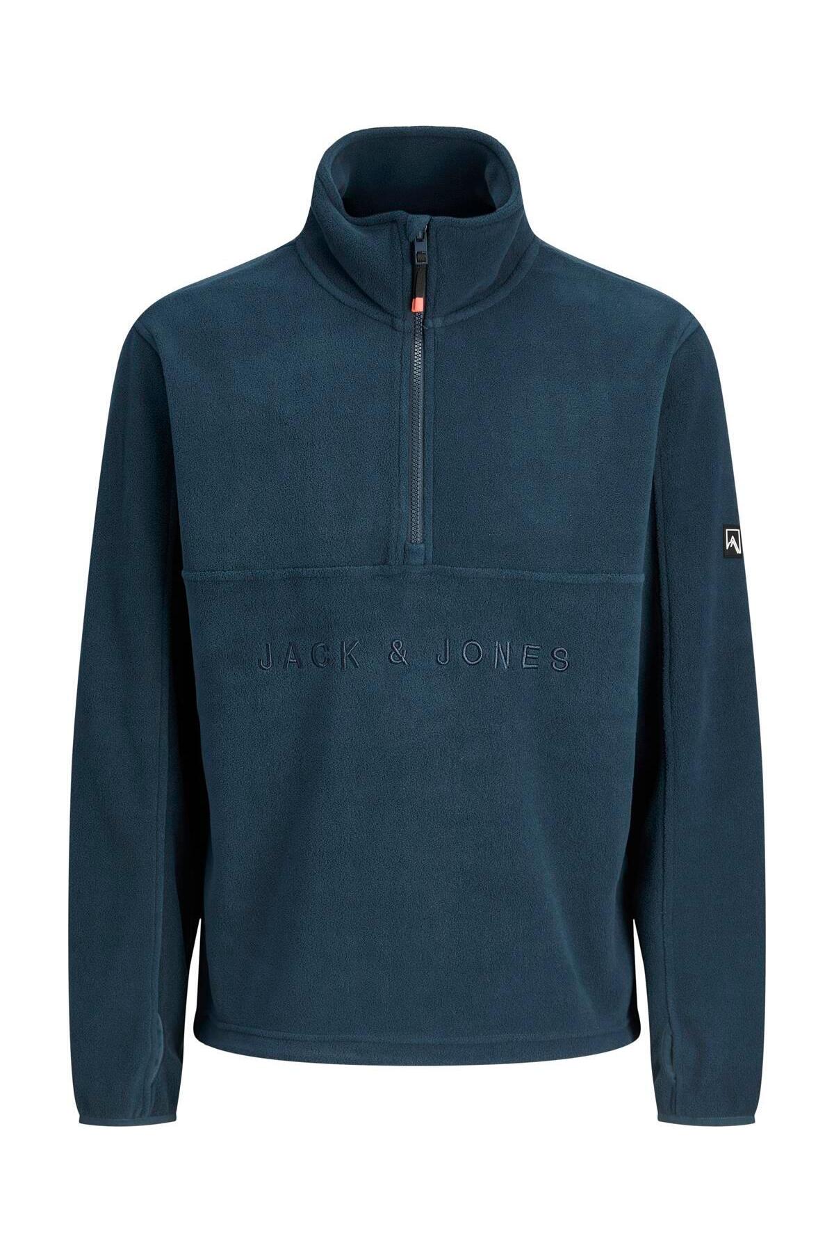 Jack & Jones JJALPES HALF ZIP FLEECE JACKET AW25 Navy Blazer görsel 3