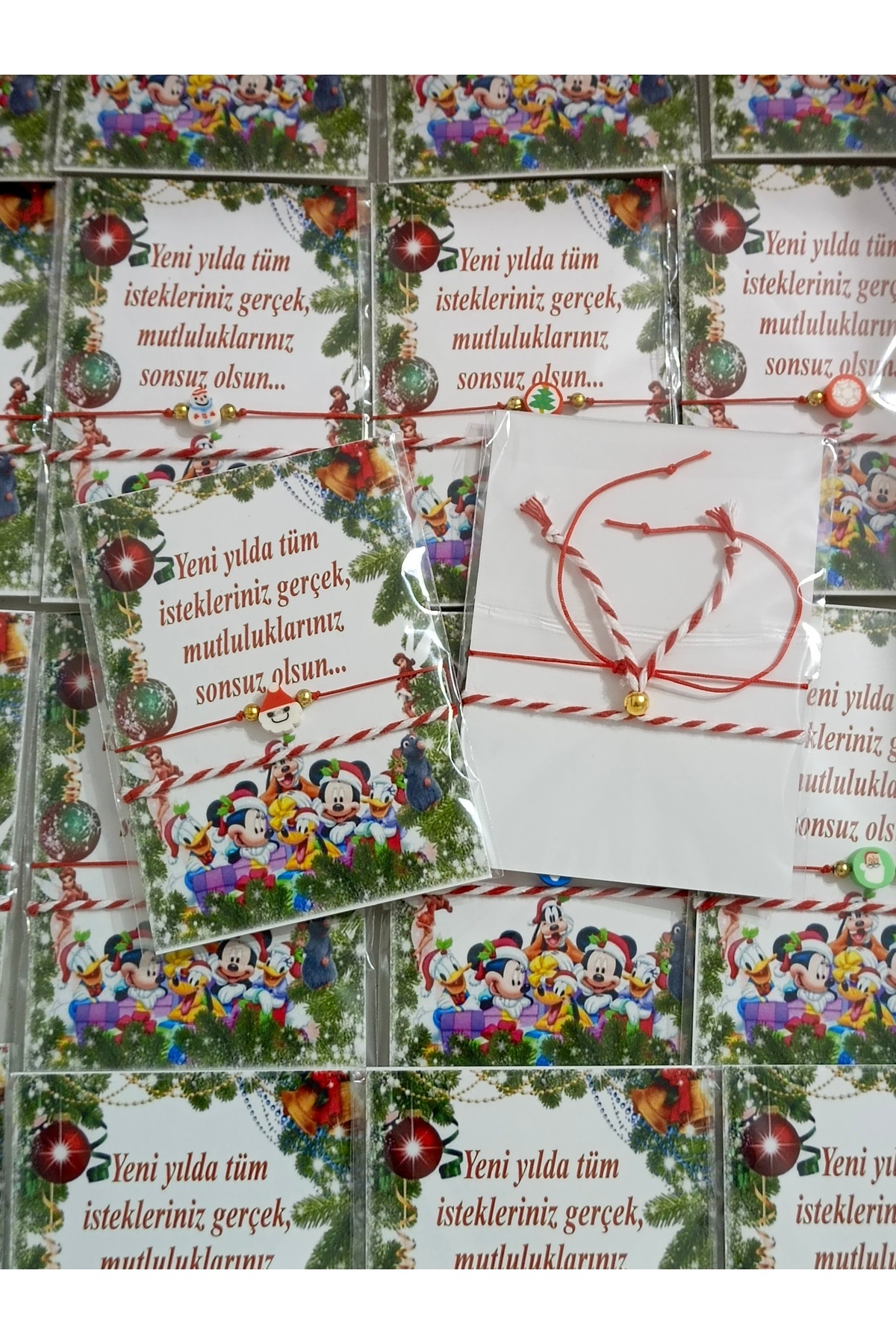 BursaTasarımDünyası 25 adet yeniyıl, noel, yeniyıl hediyelik bileklik