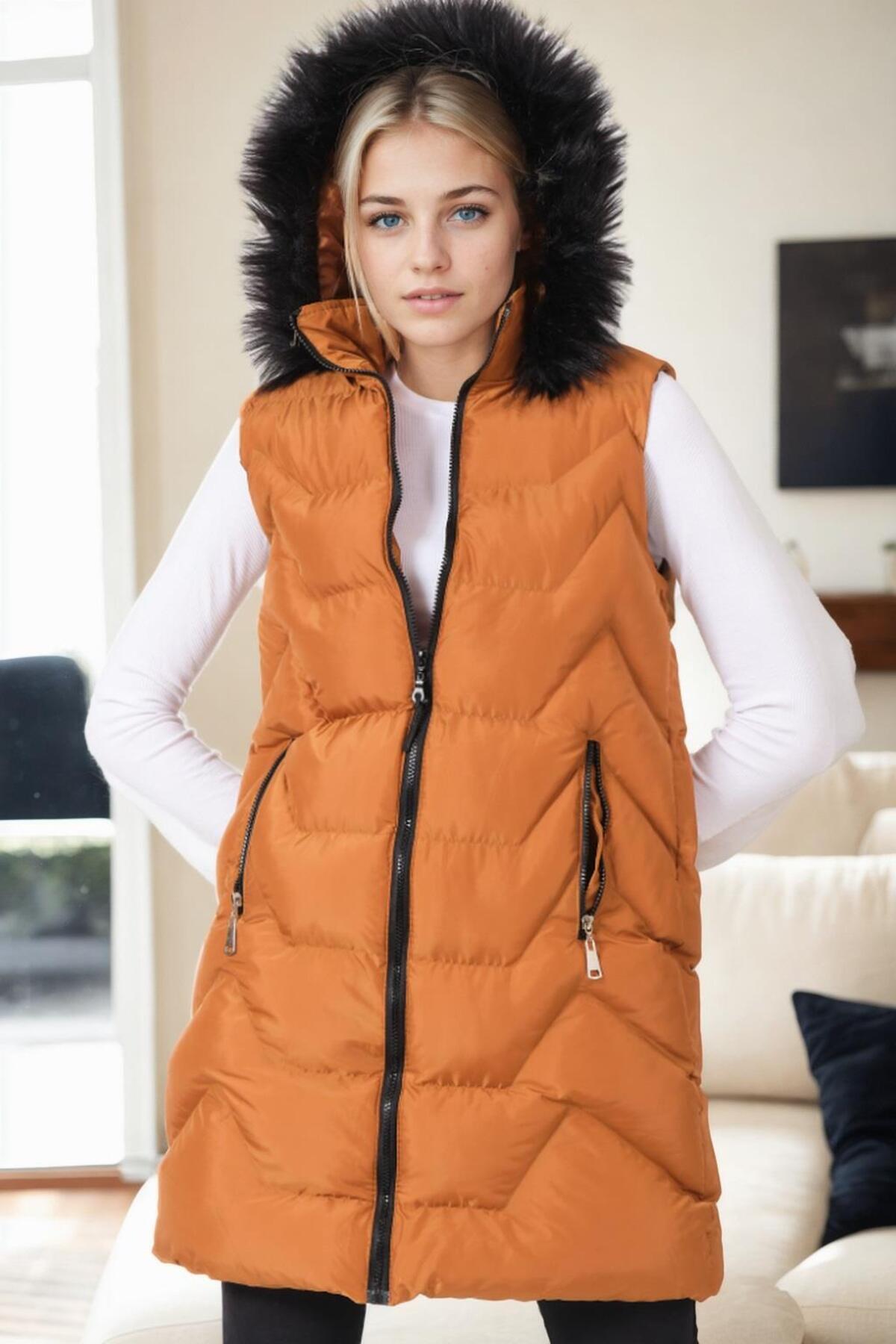 دوبری جلیقه Z9761 - قهوه‌ای مایل به زرد