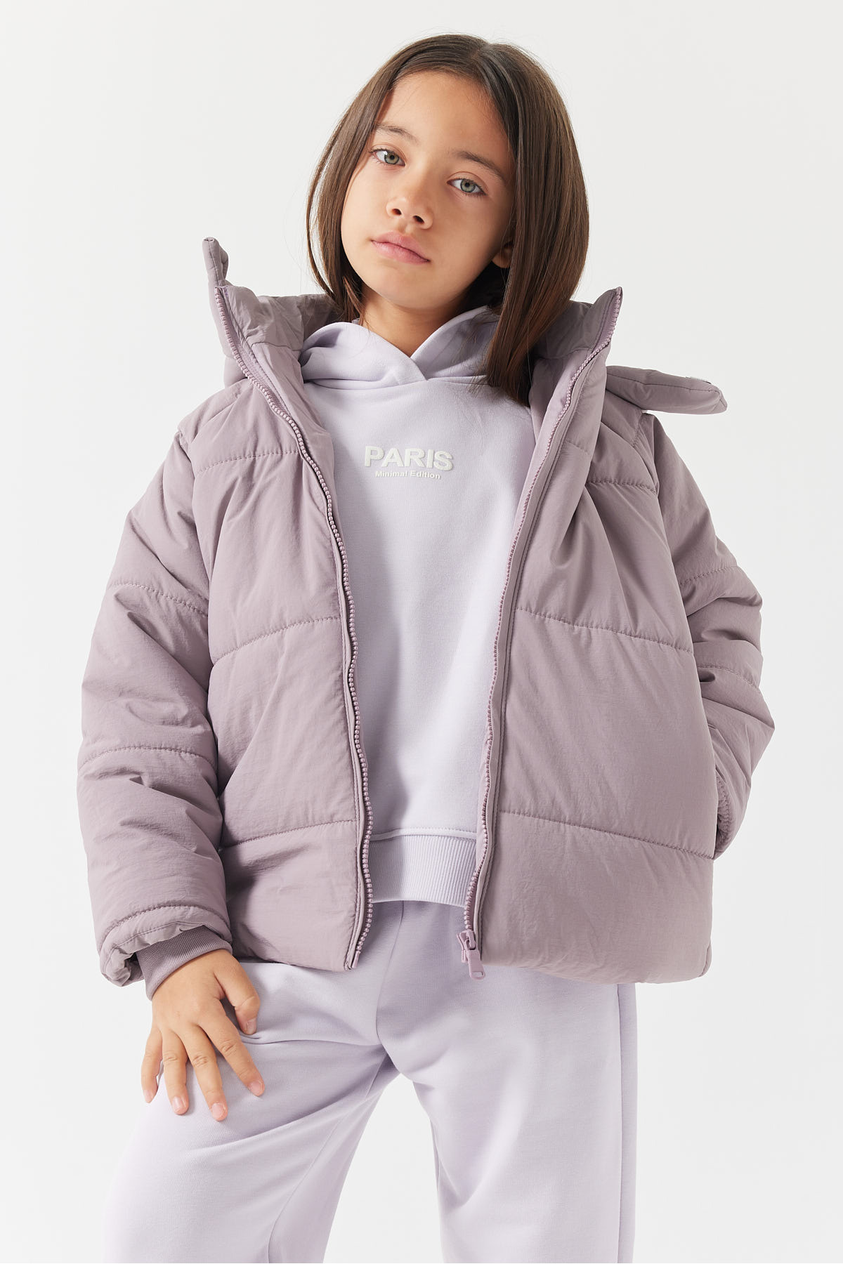  کاپشن پفی کلاه‌دار دخترانه