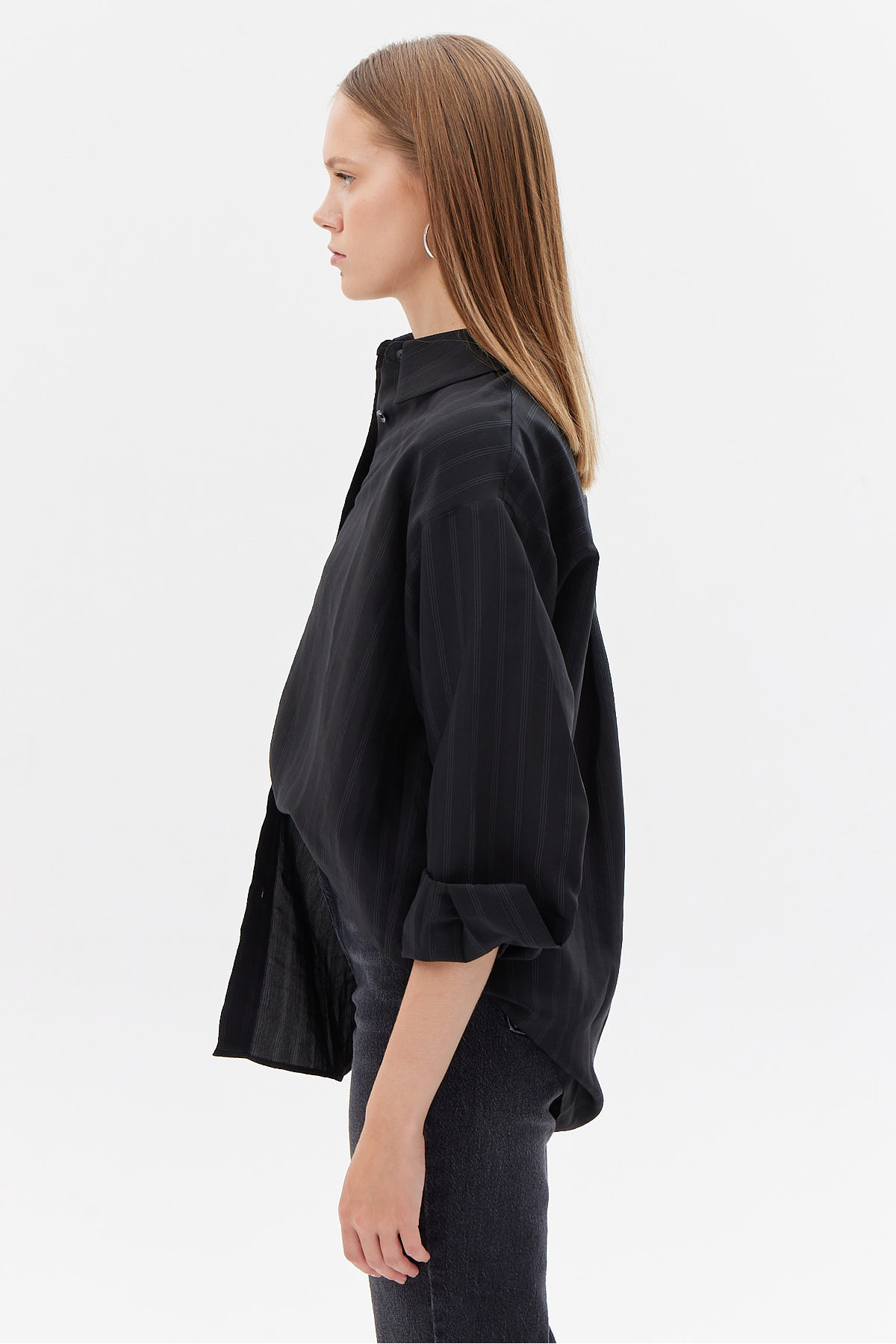 PAULMARK  Kadın Çizgili Gömlek - Görsel 3