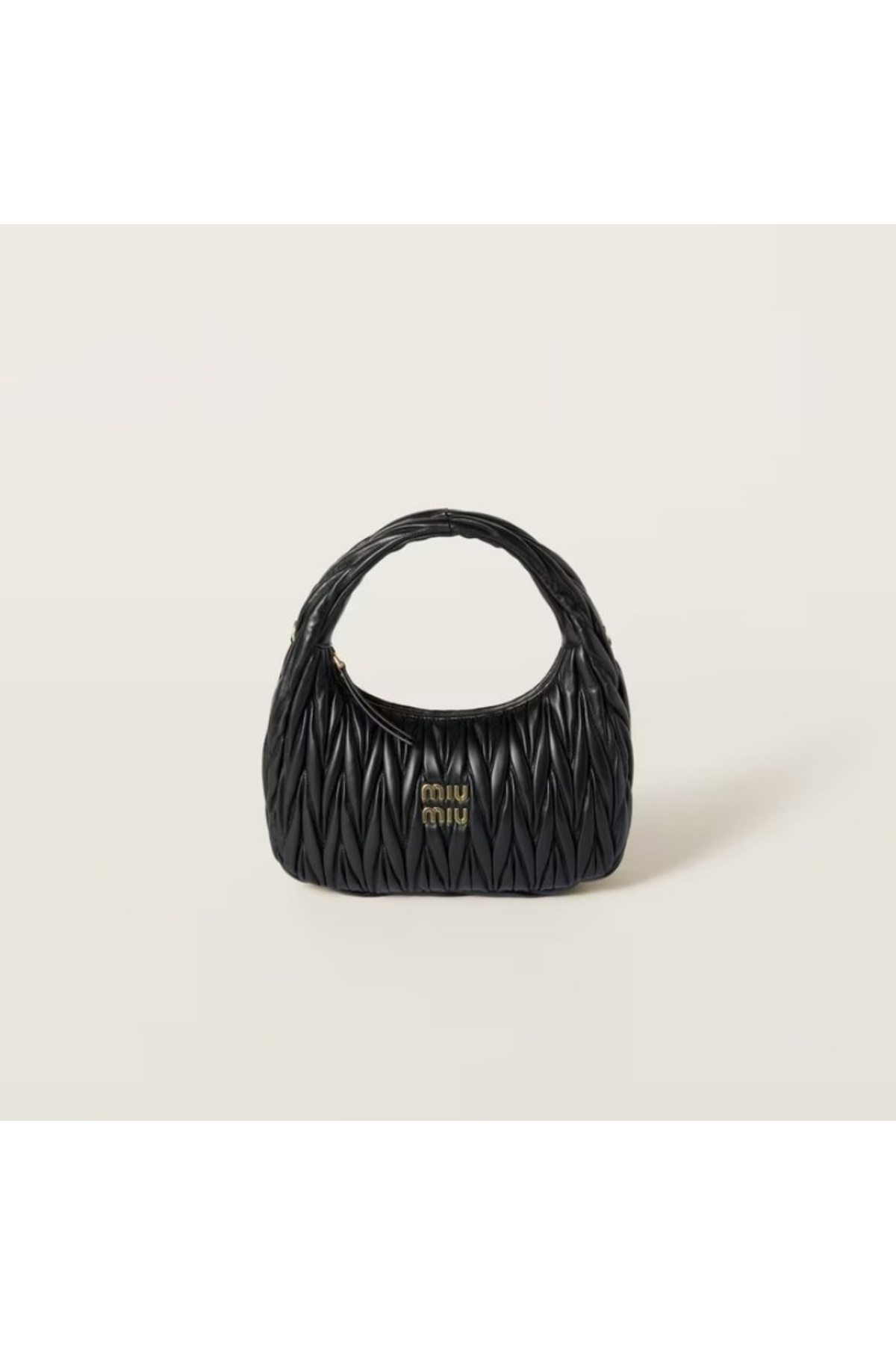 Miu Miu Wander nappa leather hobo Shoulder Bag With Crossbody Strap Zip Closure