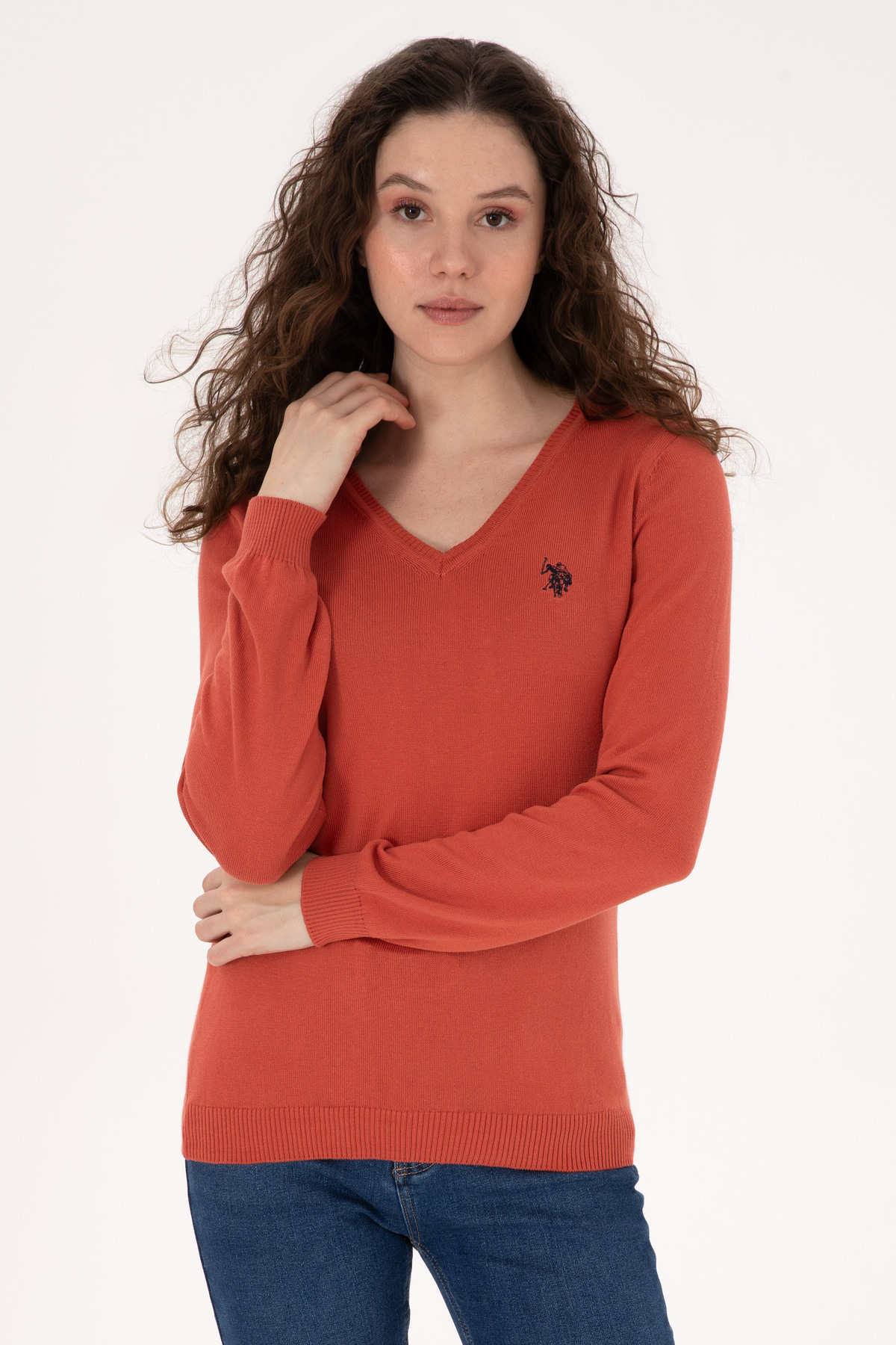 ژاکت بافتنی زنانه مدل داستی رز بیسیک یو اس پولو کد :(50313590-VR026) U.S. Polo Assn.