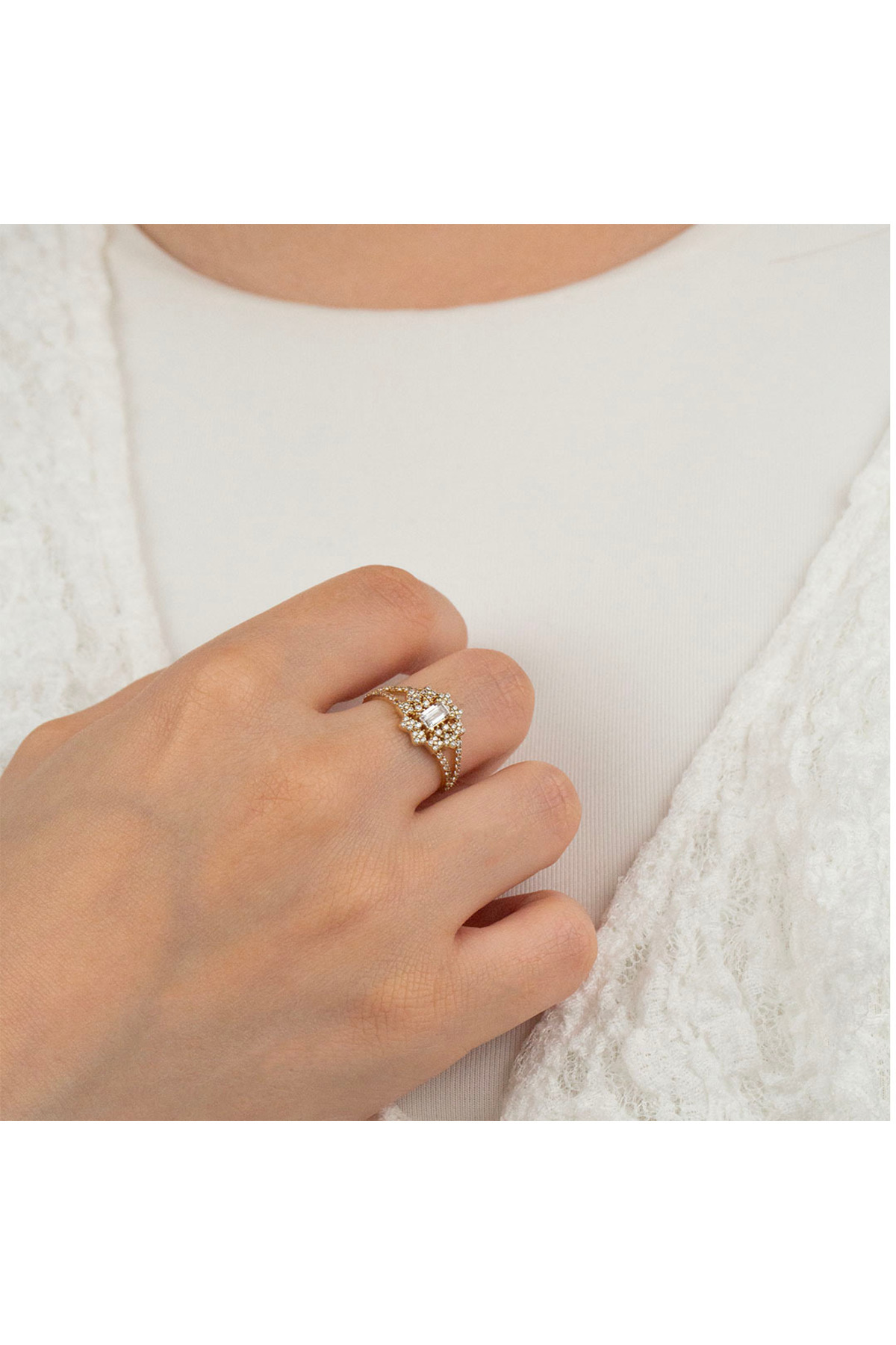 Gl8k Çicek Taşlı Yüzük