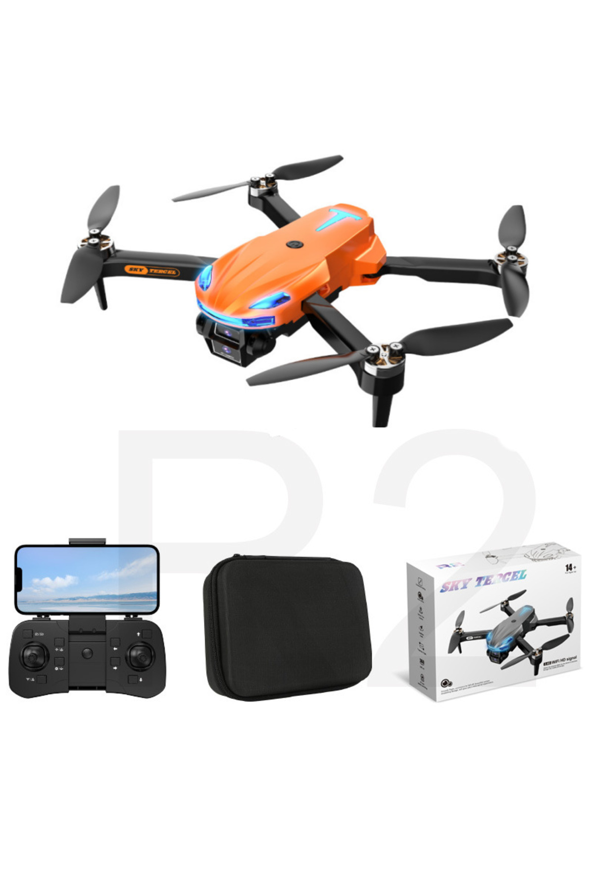 SoundWave R2 Plus Drone Çift HD Kamera 50x Zoom Yörünge Uçuş