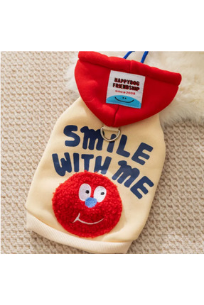 Proxy and Paws Mutlu Yüz Kedi Köpek Kapüşonlu Sweatshirt - Smile with me