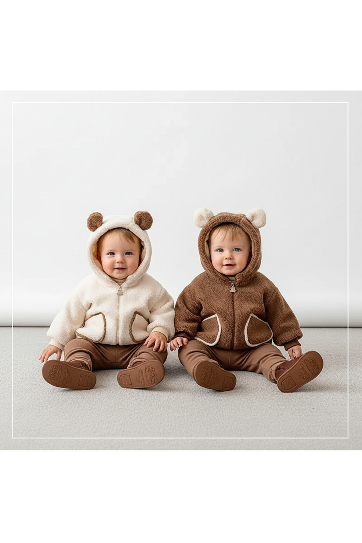 melisam.msg Kız Erkek Kış Kalın Peluş Mont Kaban Sevimli Ayı Kulaklı fotoğrafı 6 (önizleme)