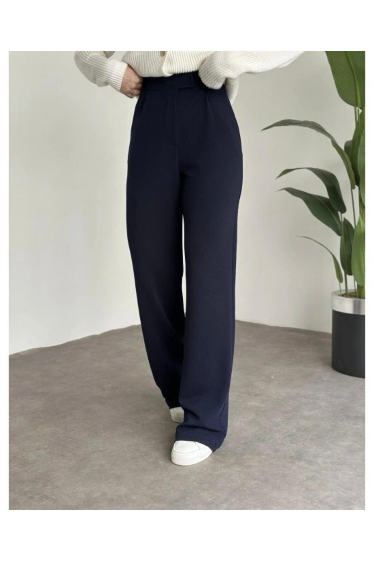 WİSHTEX  WİSH - Likralı Cırt Kapama Palazzo Pantolon - Görsel 2