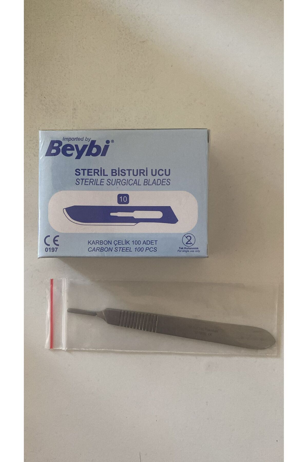Beybi STERİL BLADES (NEŞTER BIÇAĞI)NO:10 (100 ADET)+NO:3 KESİM SAPI(İKİLİ TAKIM)
